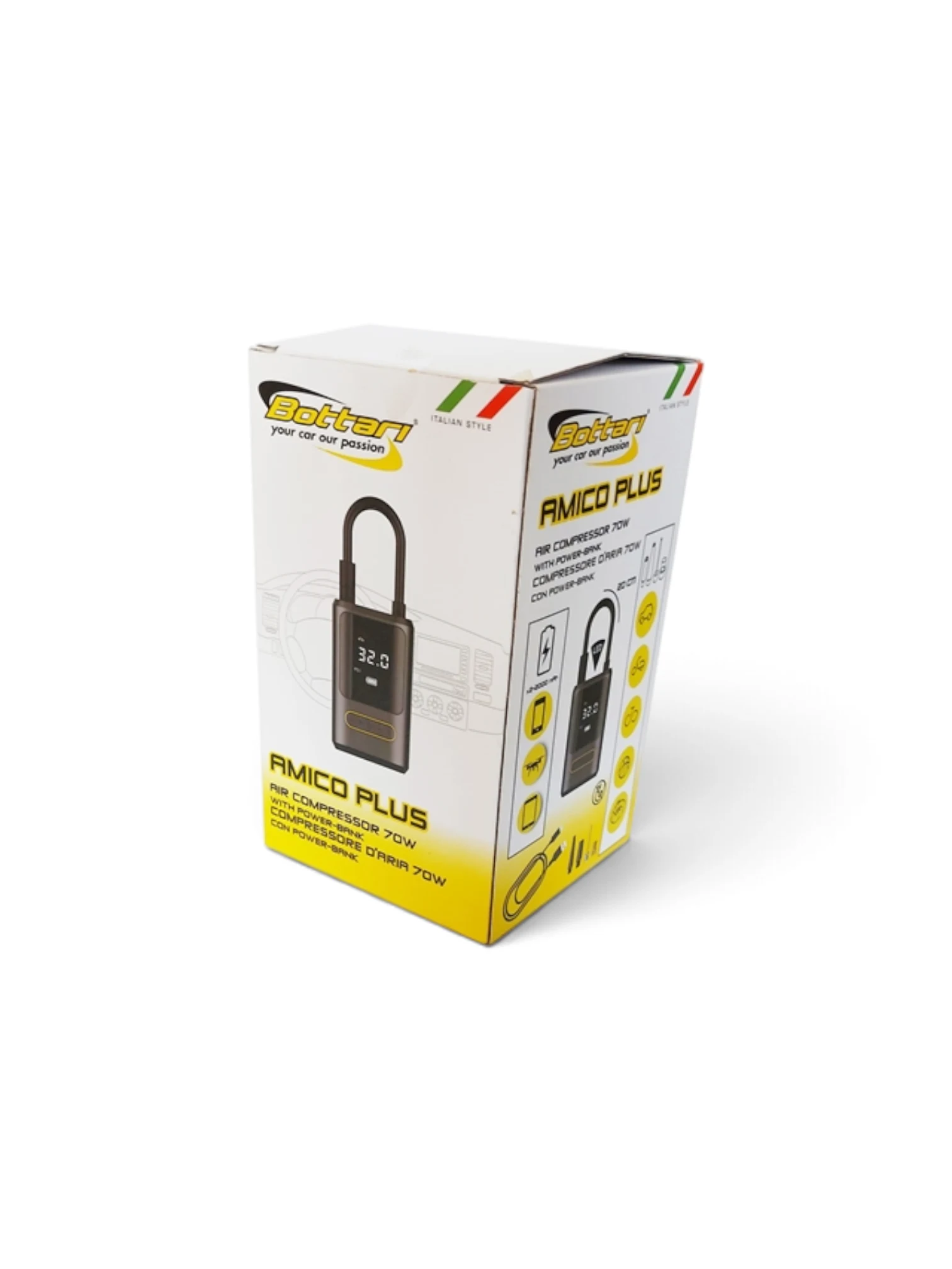 24070BT Compresor Digital Mobil Cu Manometru Si Power Bank Bottari