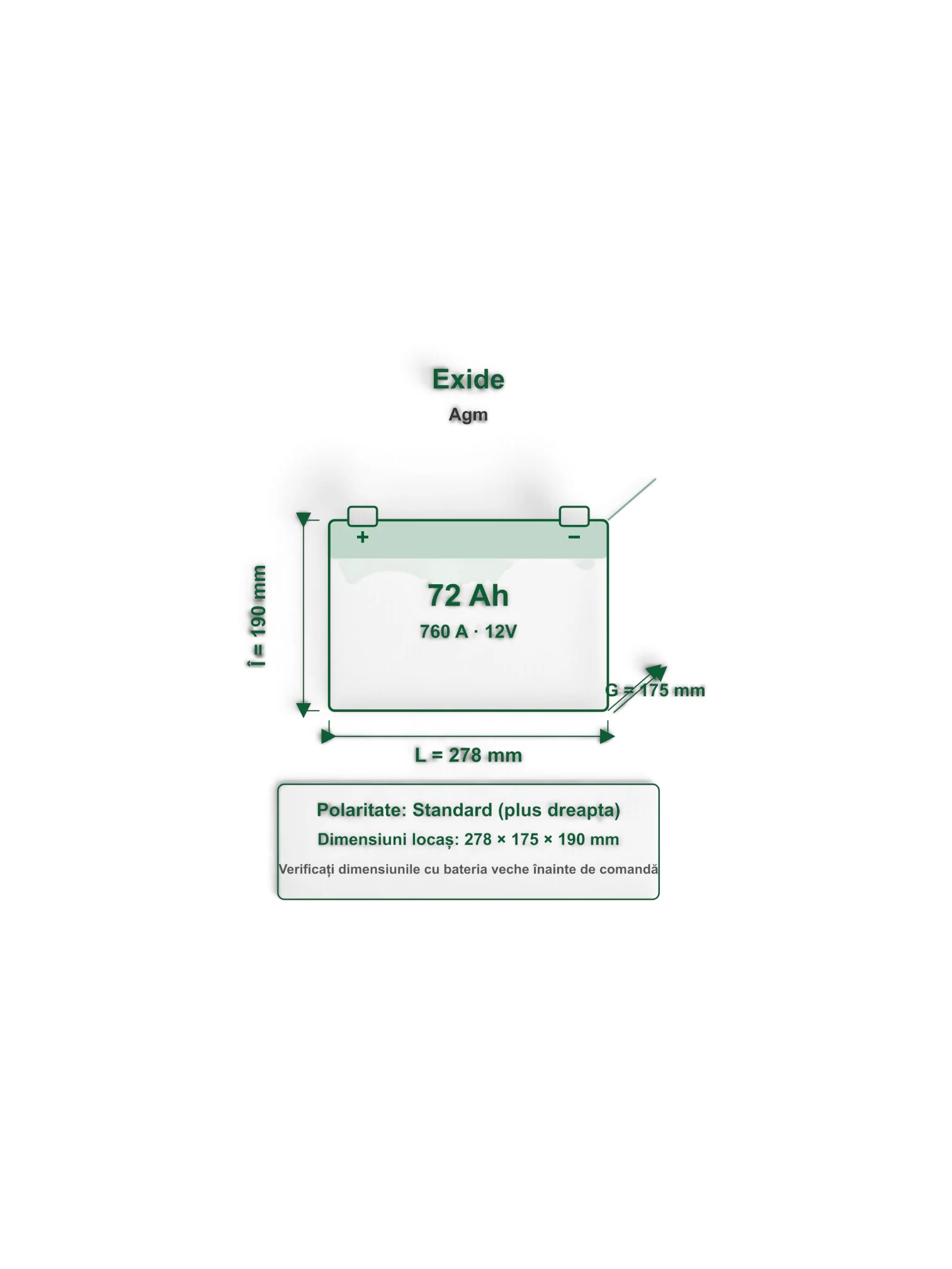 Acumulator Exide 72Ah 760A