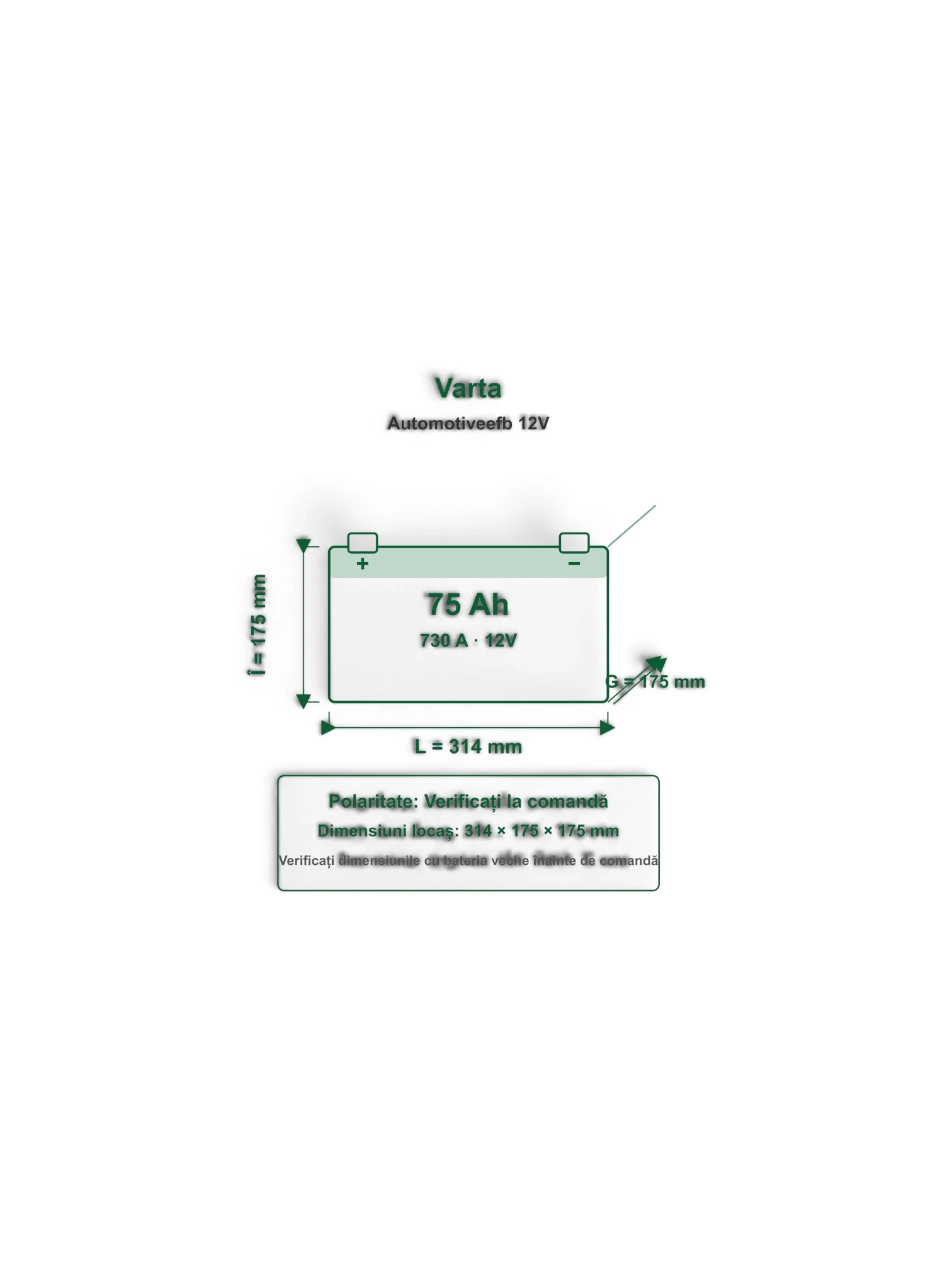 Acumulator Varta 75Ah 730A