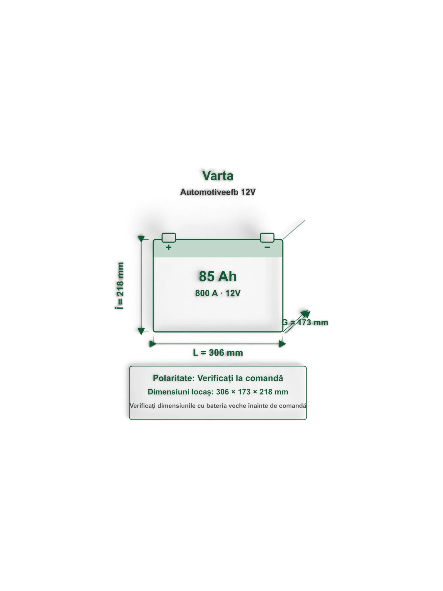 Acumulator Varta 85Ah 800A