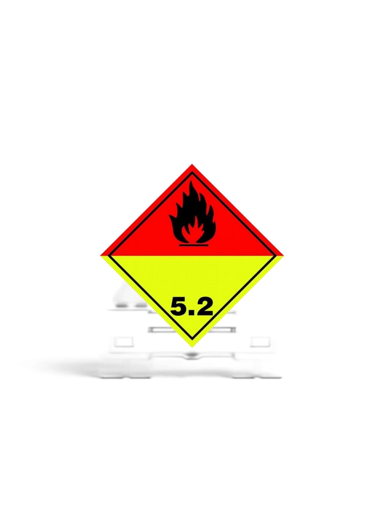 Autocolant ADR Clasa 5.2, Substante Inflambile, peroxizi organici, 6125/A/30 Reflex
