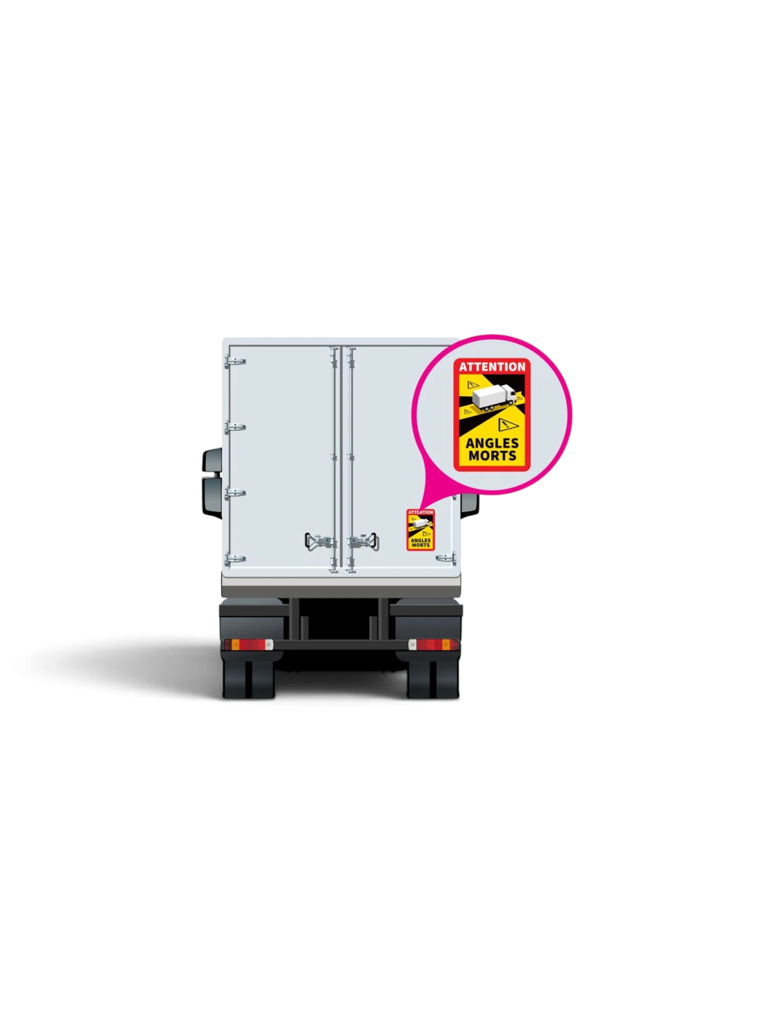 Autocolant camion atentionare Unghi Mort ANGLES MORTS, 90601 ReflexAllen