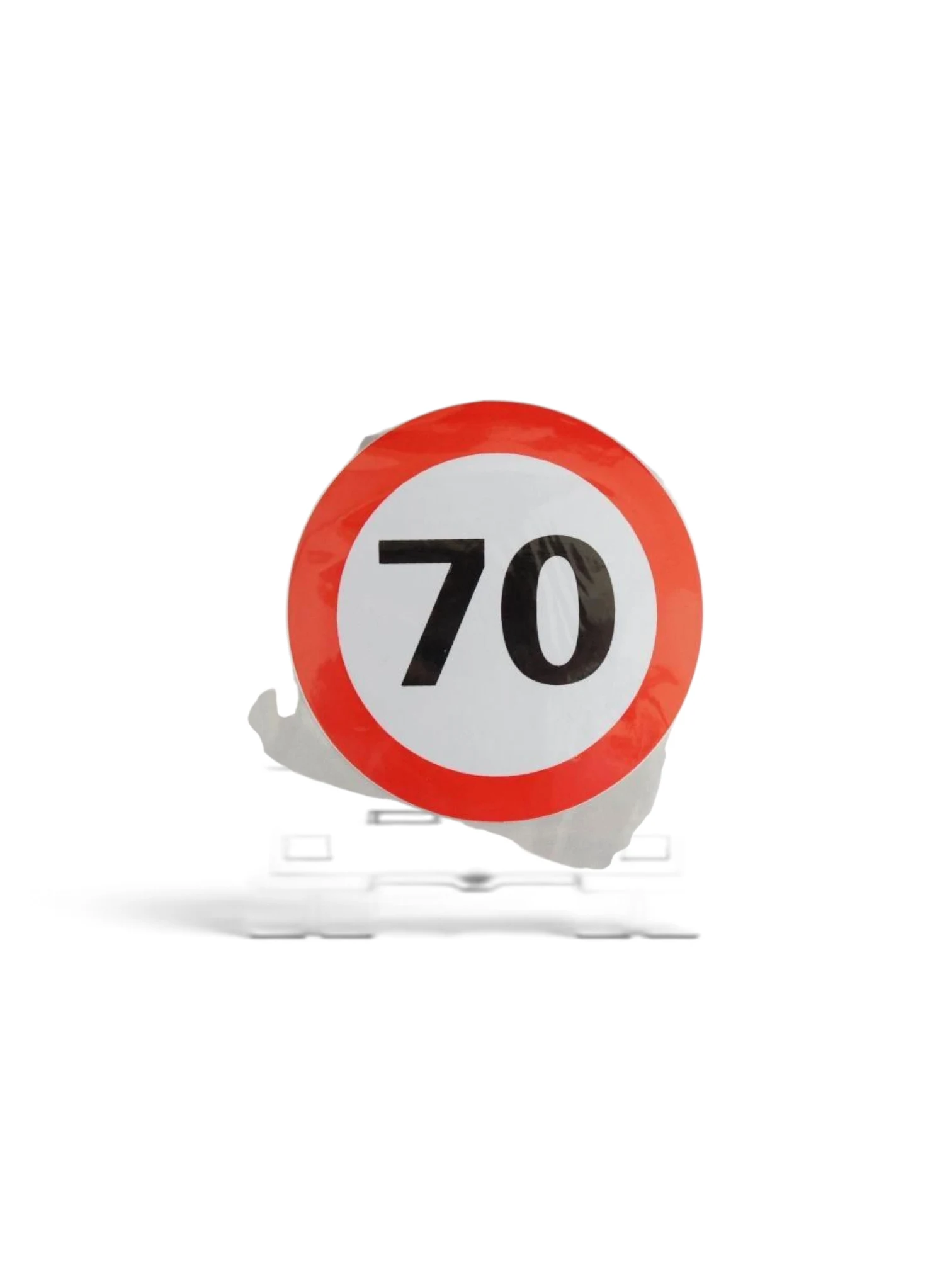 Autocolant reflectorizant fi 12cm limita viteza 70km/h