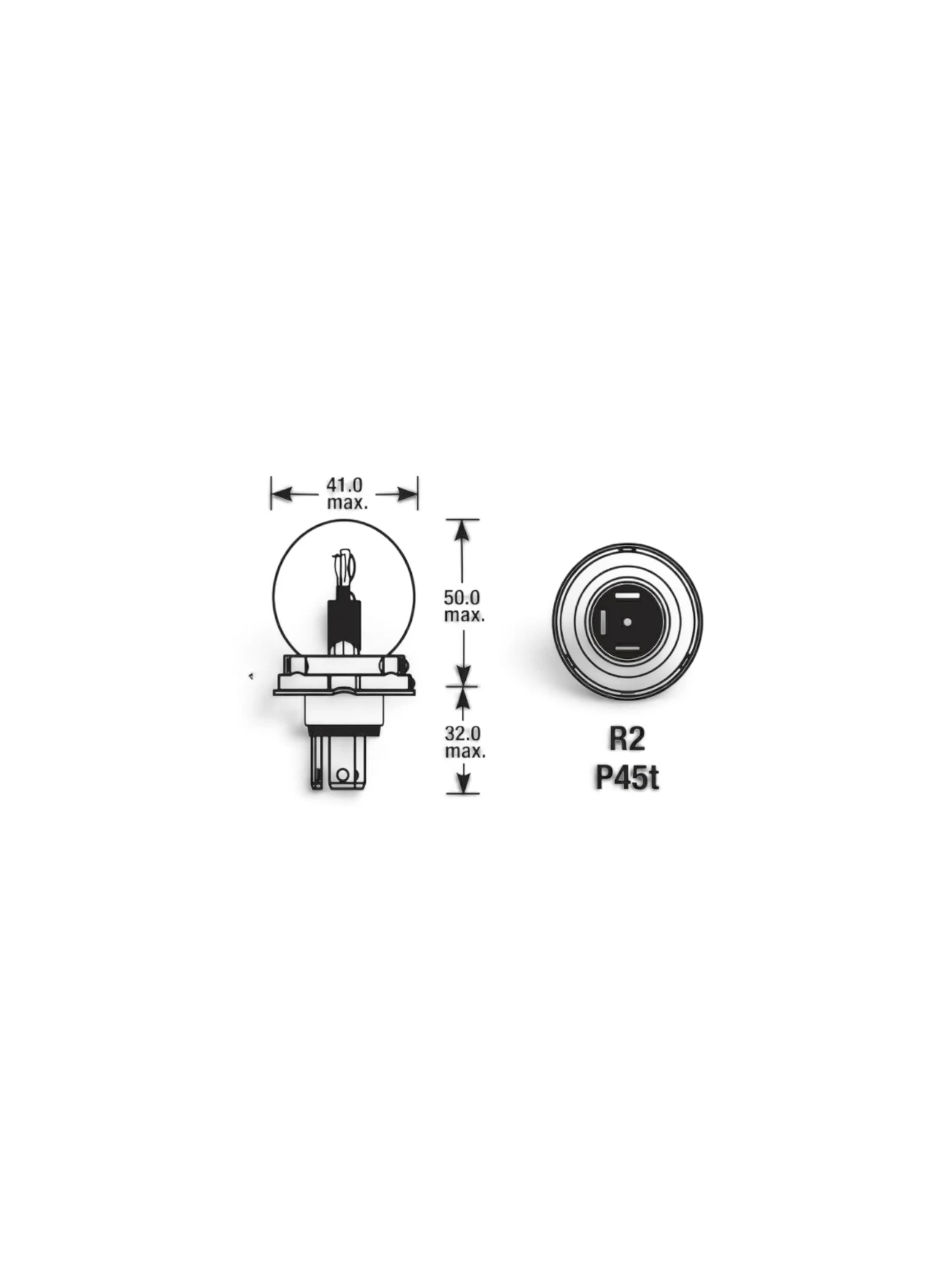 Bec far R2 12V, 40x45W MGT, BK80010, Breckner