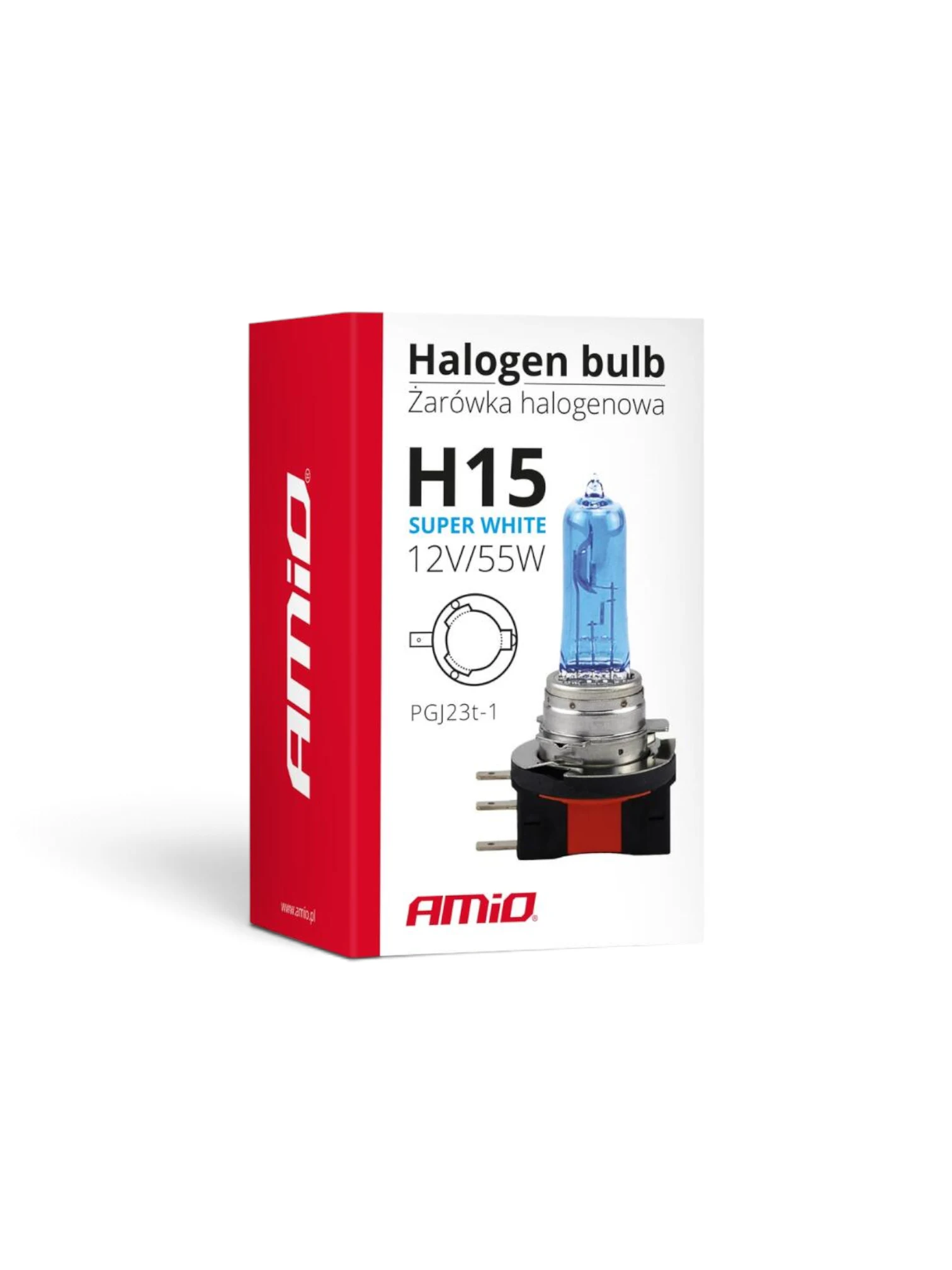 Bec H15, 12V/15/55W, Super White, Amio 01492