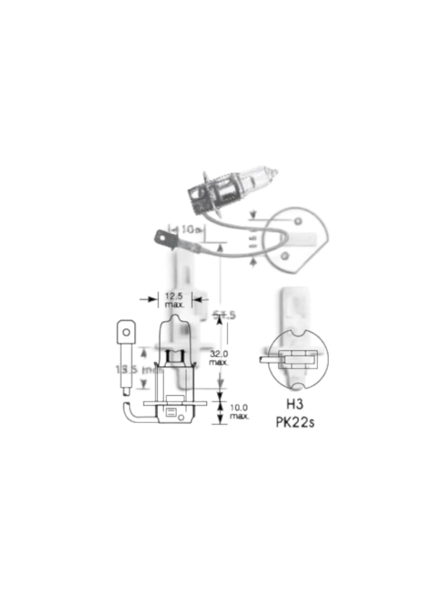 Bec H3 12V/55W L01658 Trifa
