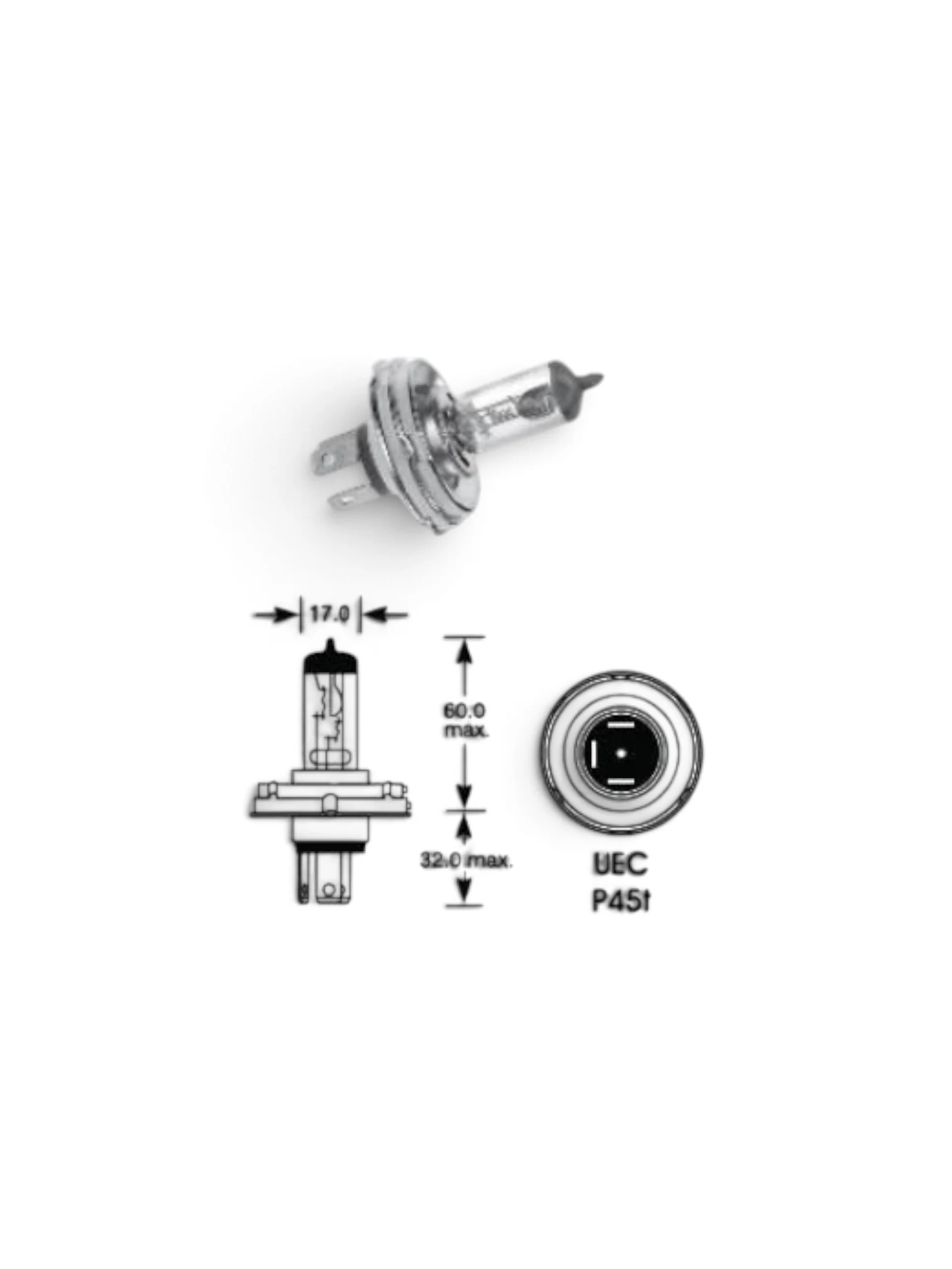 Bec H4 12V 60/55W P45 1807 Vecta