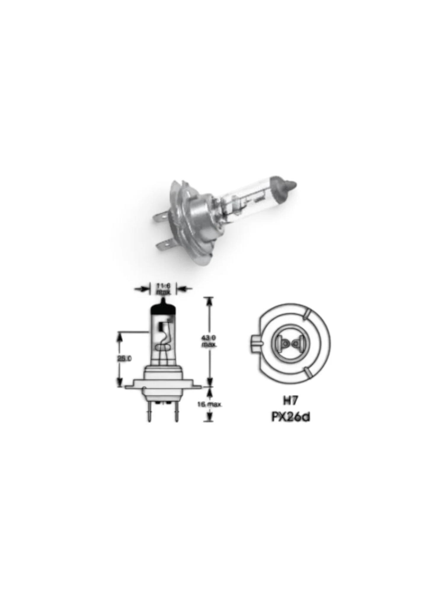 Bec H7 12V/55W, 01156 AMIO