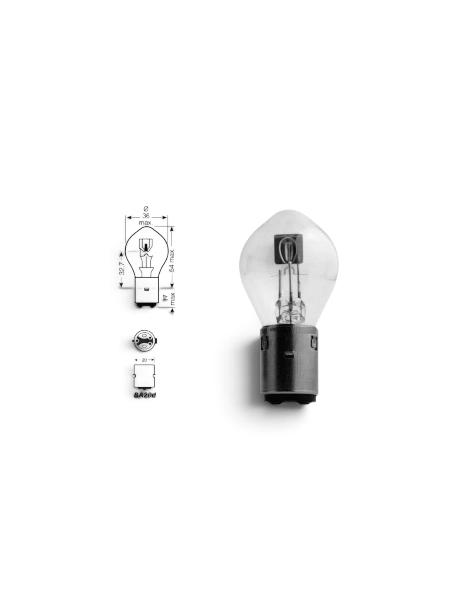 Bec proiector cu dublu filament 12V/35/35W, 58821 Vision