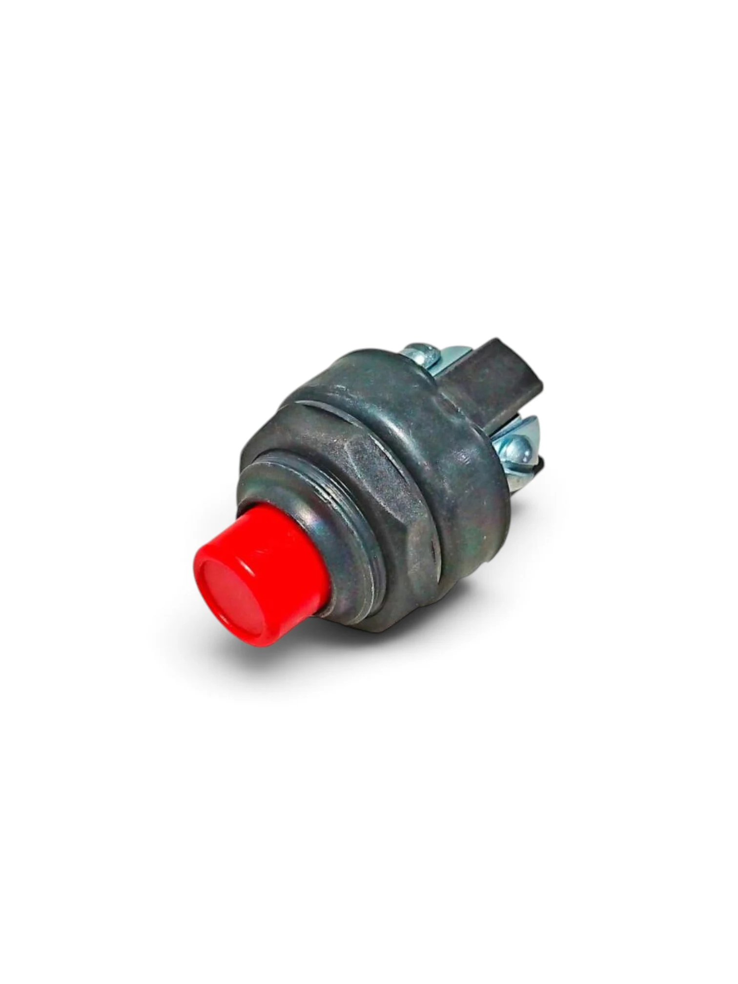 Buton pornire, Start cu revenire, plastic, rosu, 12/24V, 3pini, TLB242