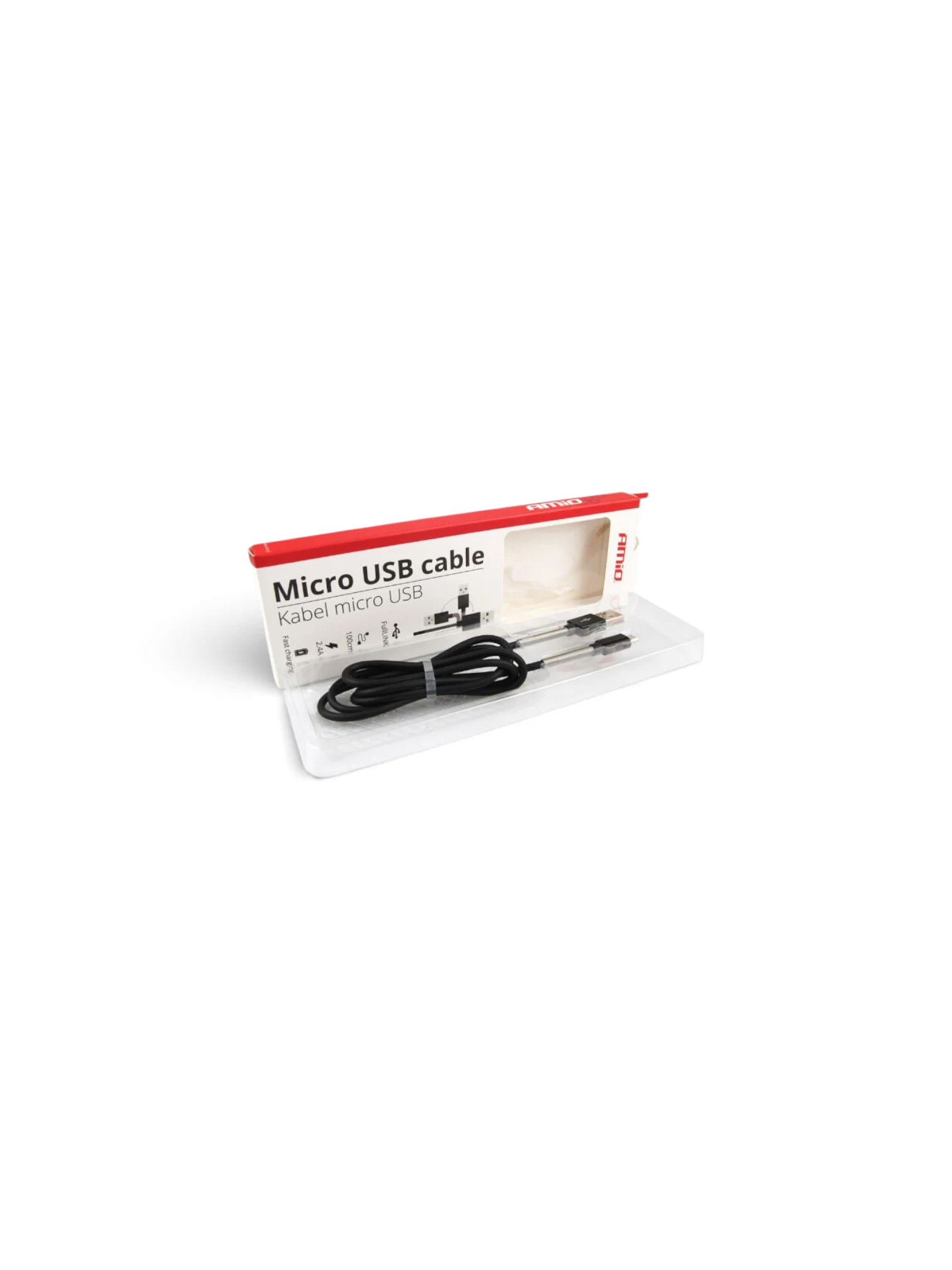 Cablu incarcator micro USB, 2m, premium, Fulllink 2.4A Amio 01431