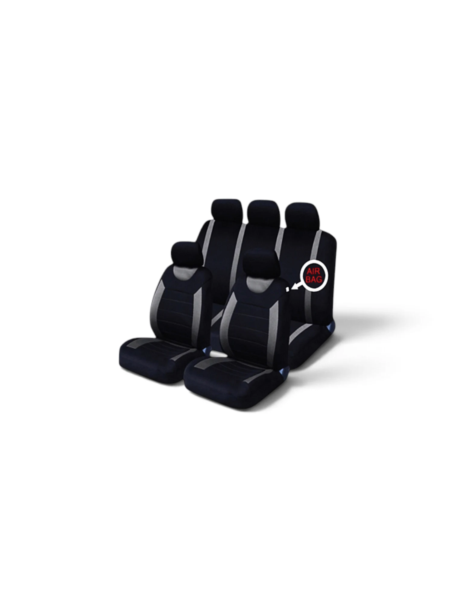 CARMAX SET HUSE SCAUN NEGRU-GRI