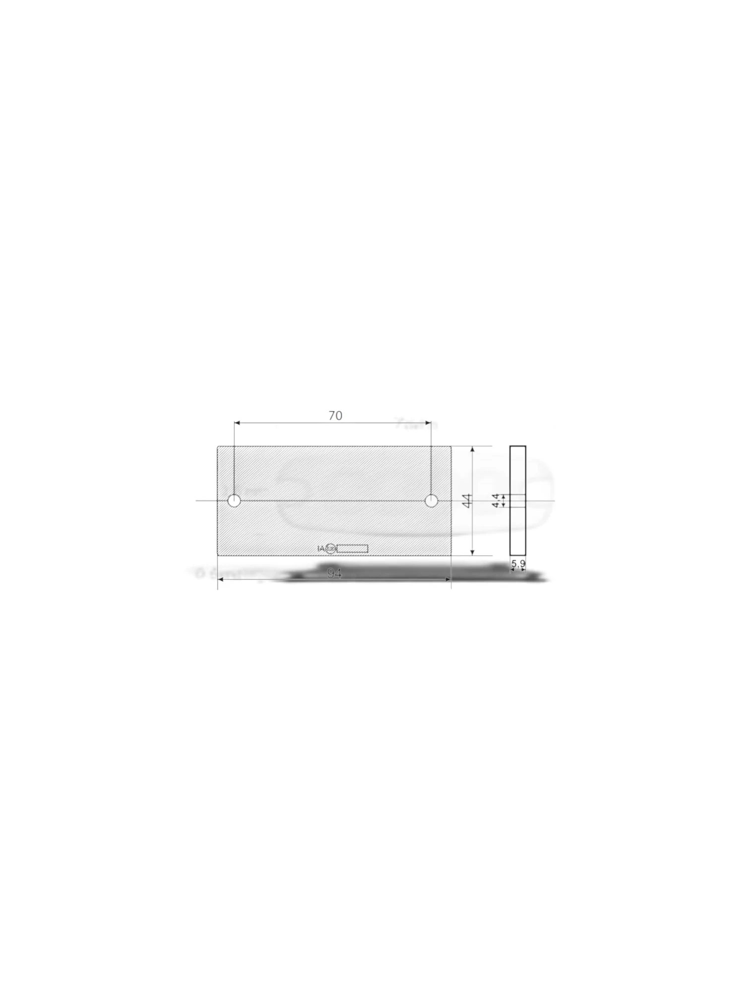 Catadioptru dreptunghiular cu gaura, alb, 94x44 DOB-42 B Fristom