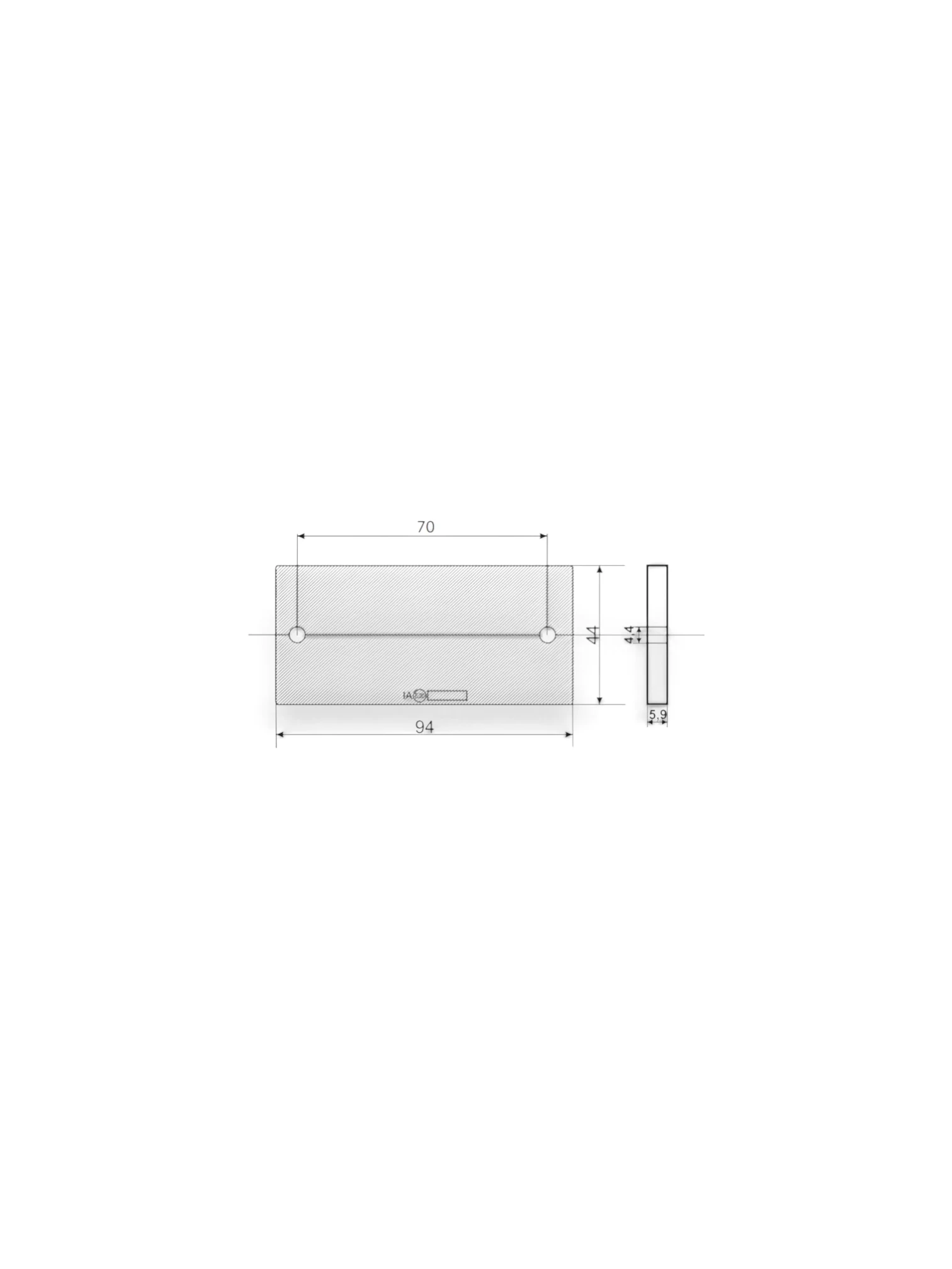 Catadioptru dreptunghiular cu gaura, galben, 94x44, DOB-42 G Fristom