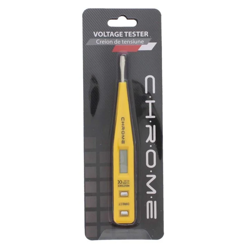 Creion tensiune tester voltaj 12-220V, curent alternativ, Chrome