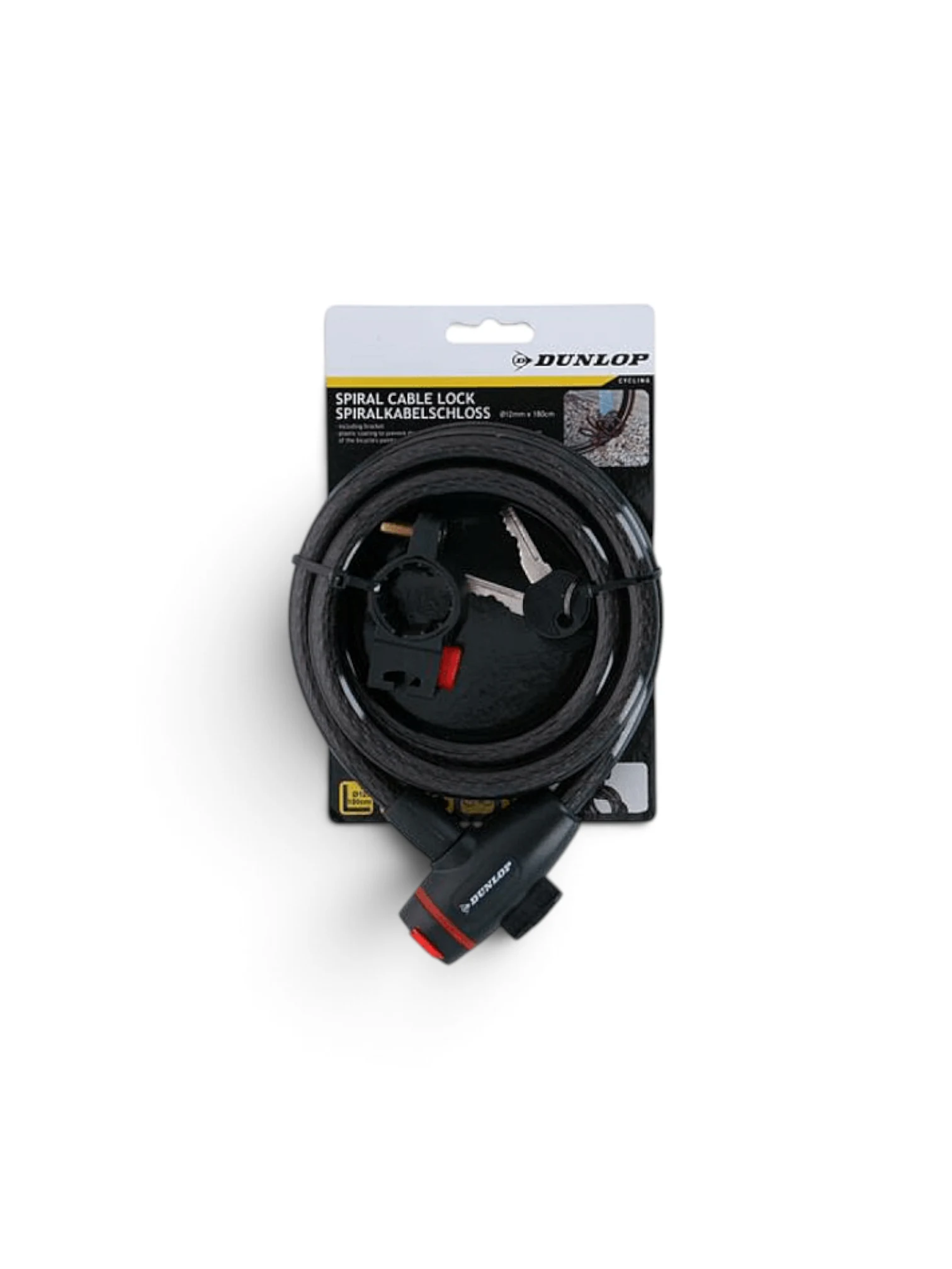 DUNLOP CABLU ANTIFURT CU CHEIE+SUPORT 180CM NEGRU