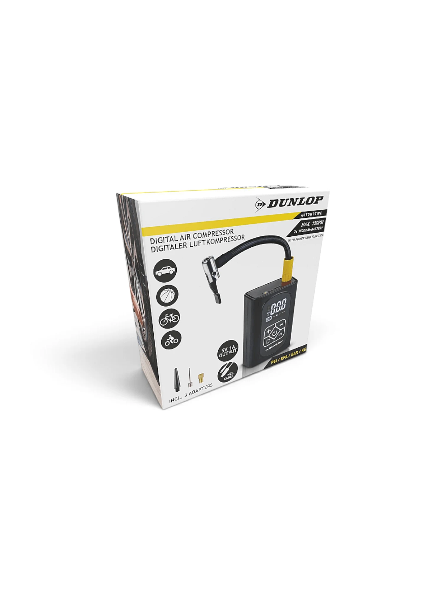 DUNLOP COMPRESOR DE AER DIGITAL 10BAR CU ACUMULATOR 4000MAH