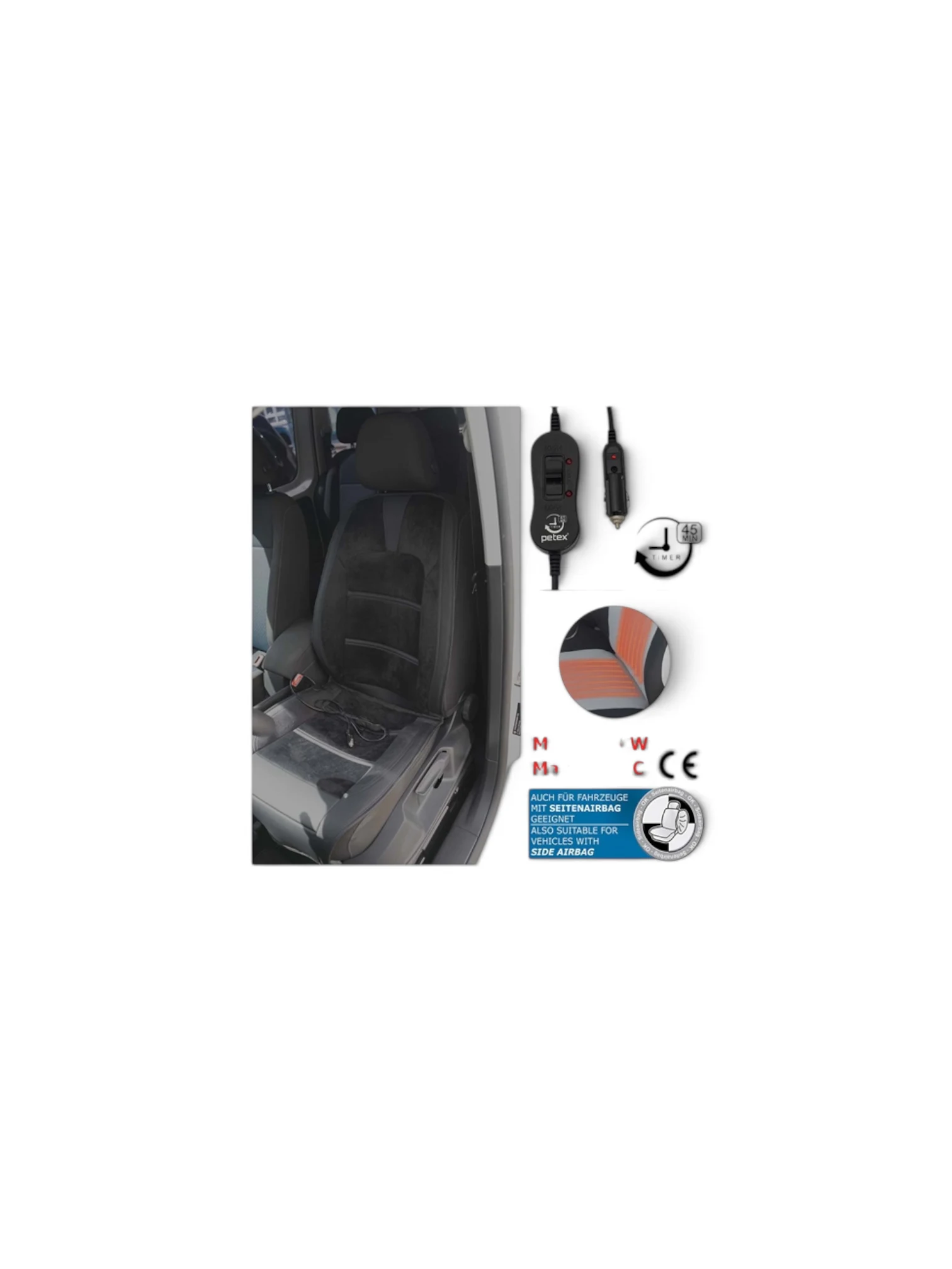 Husa Scaun Cu Incalzire 12V Petex