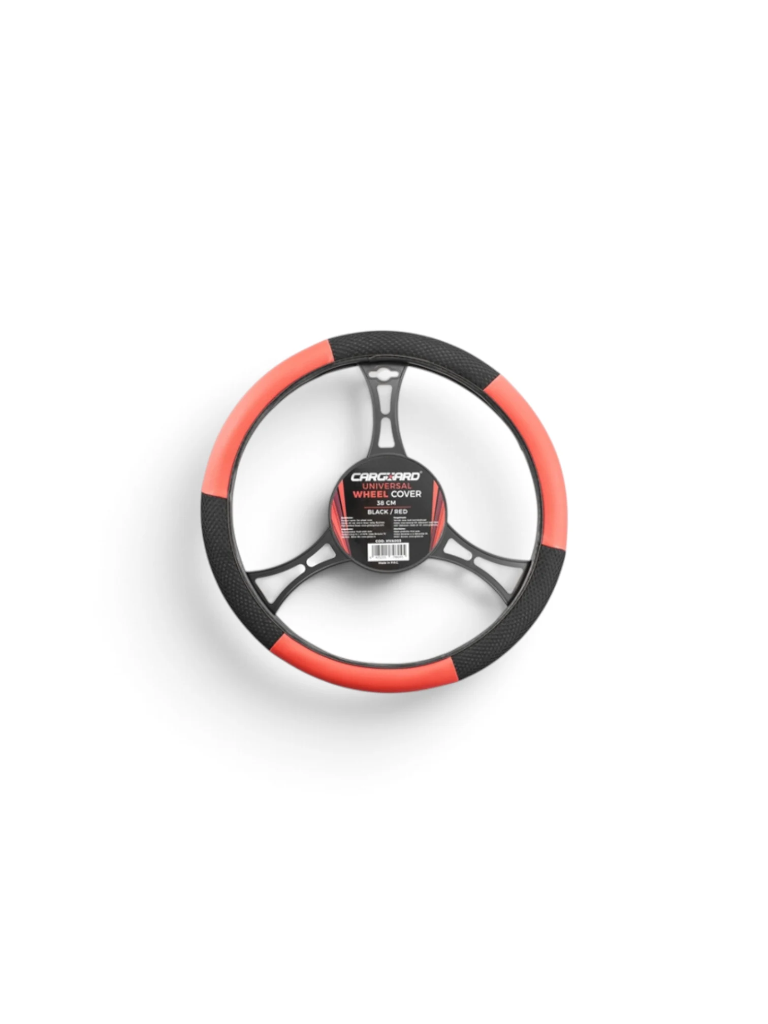 Husă volan Carguard Ø38 cm negru-roșu