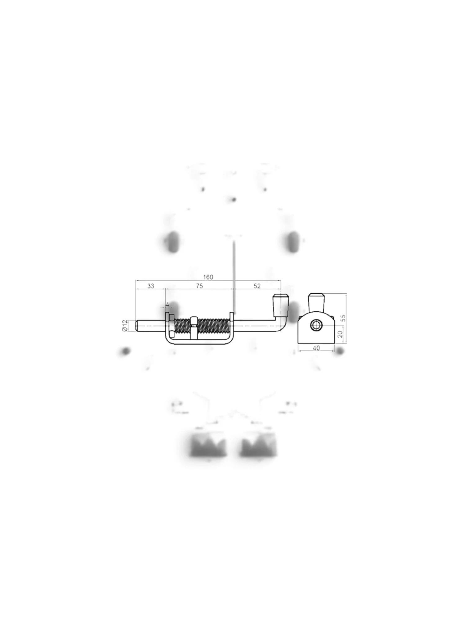 Inchizator oblon cu arc, zavor remorca camion, otel zincat, 160 x fi12mm, bk uh09