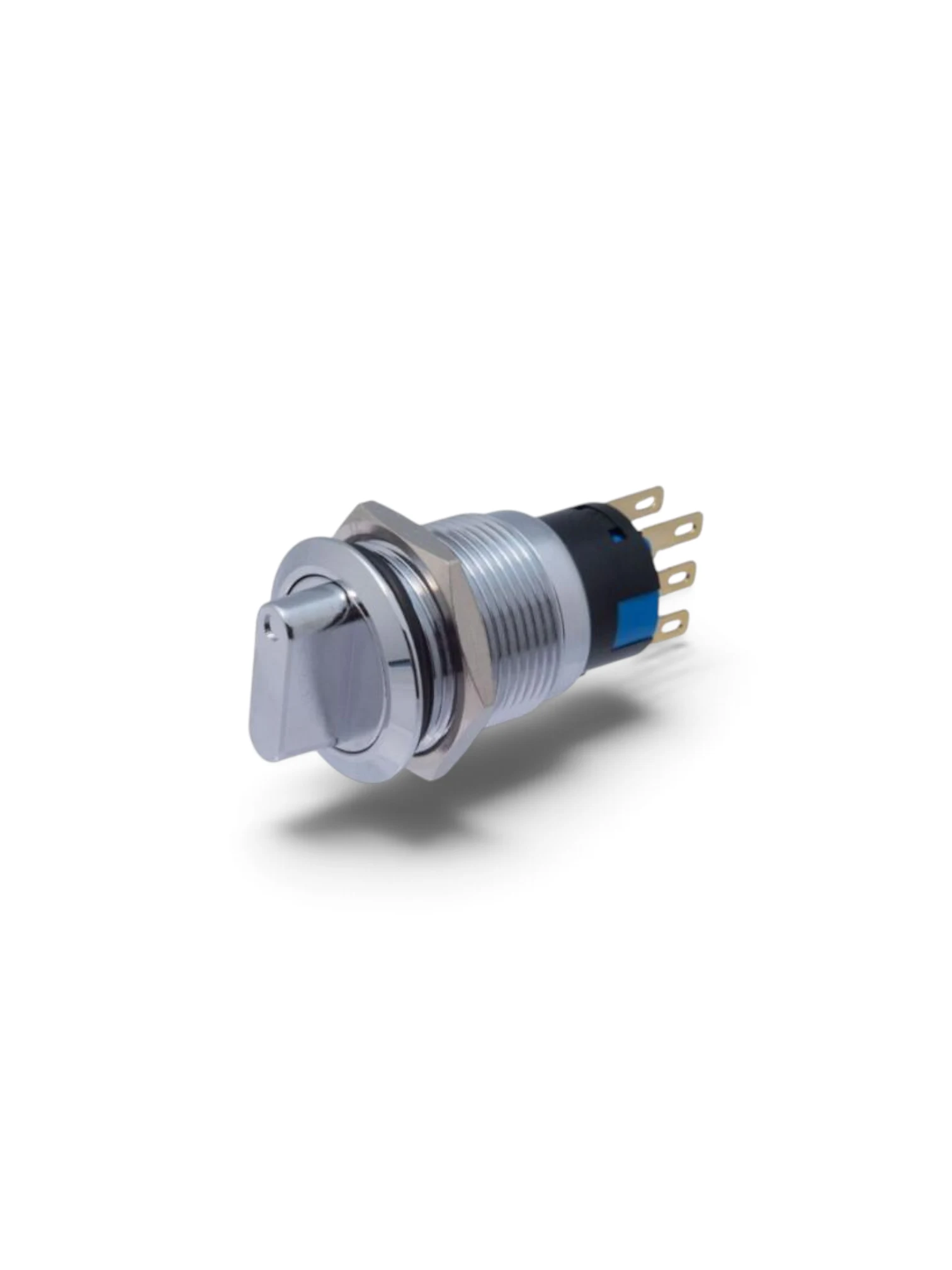 Intrerupator buton On-Off, rotitor, fi19mm, aluminiu, 4 pini, TLB92