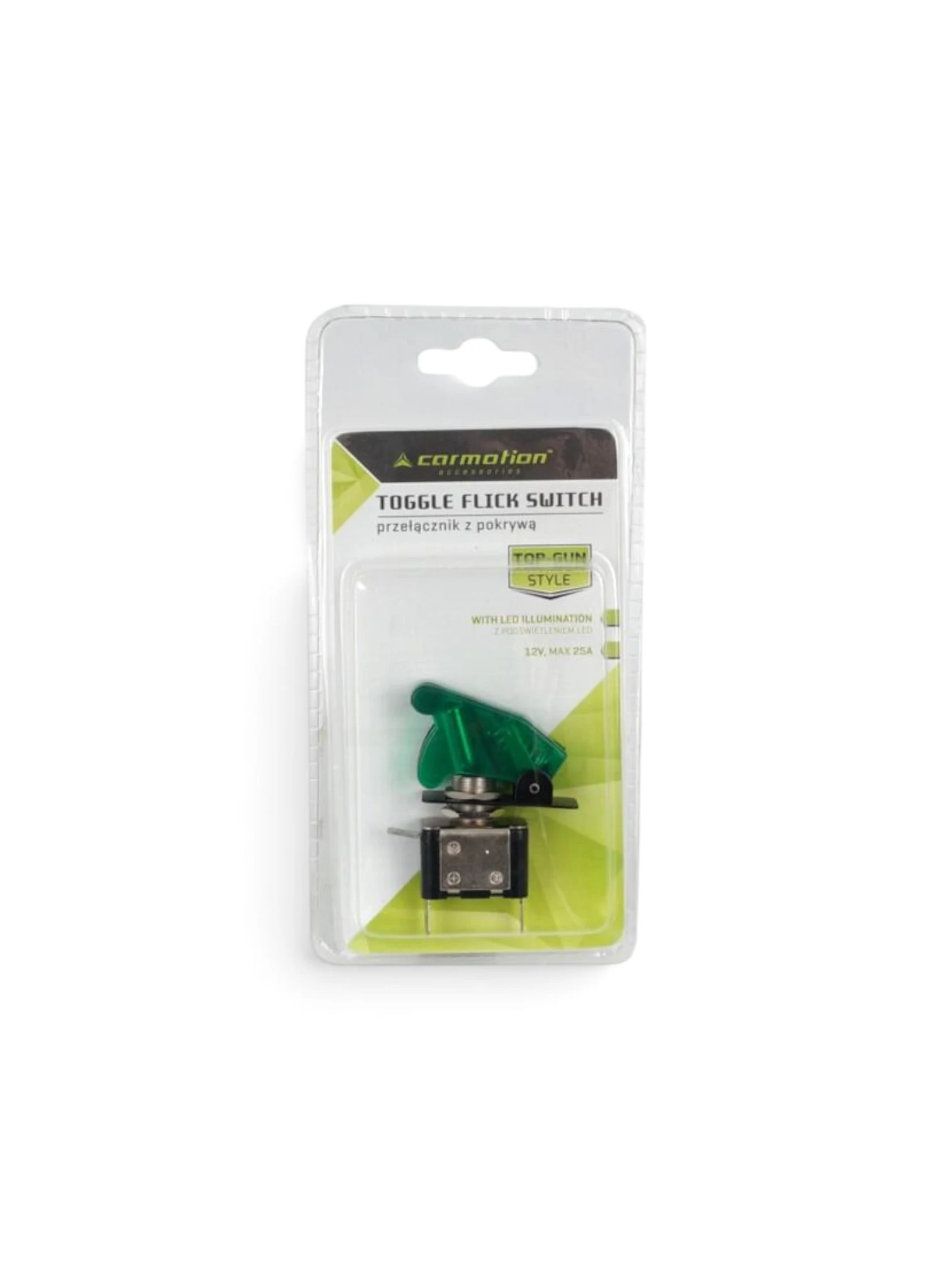 Intrerupator On-Off flick 12V, 20A, Led, verde, Top Gun, 58096 Carmotion