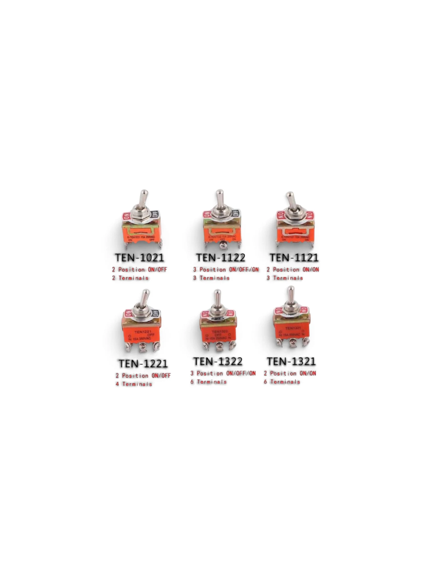 Intrerupator ON/OFF E-TEN 1021, 2 faze, 2pini, 10A, 125V