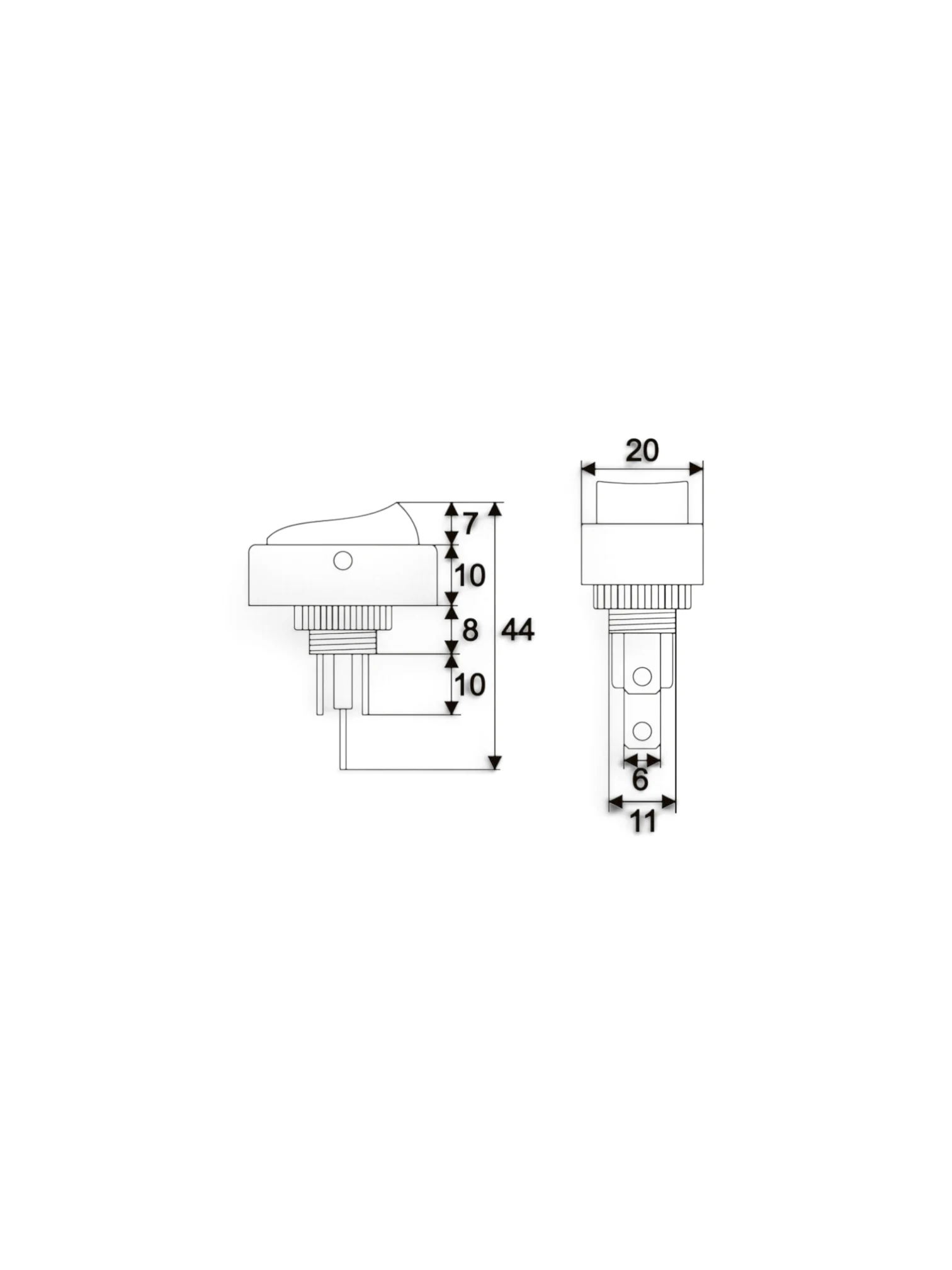 Intrerupator ON/OFF revenire, iluminat LED, verde, 09047