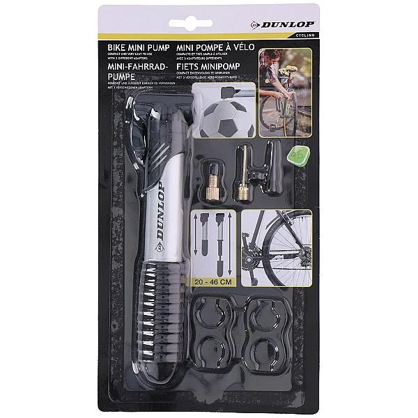 Pompa bicicleta mini cu 3 adaptoare Dunlop