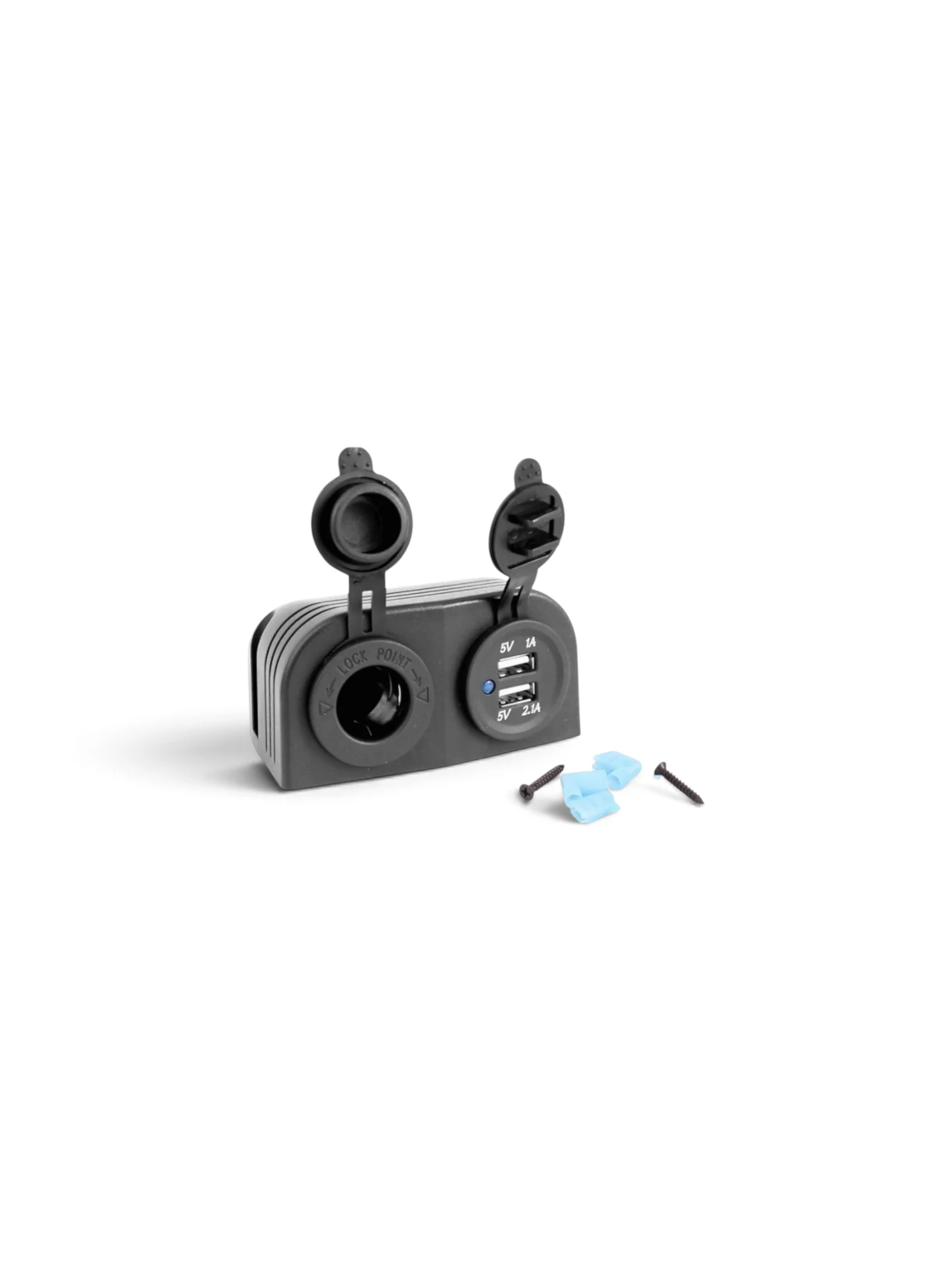 Priza bricheta cu 2 USB, 1A+2.1A, cu capace 12/24V Cyrus 42561 CarCo