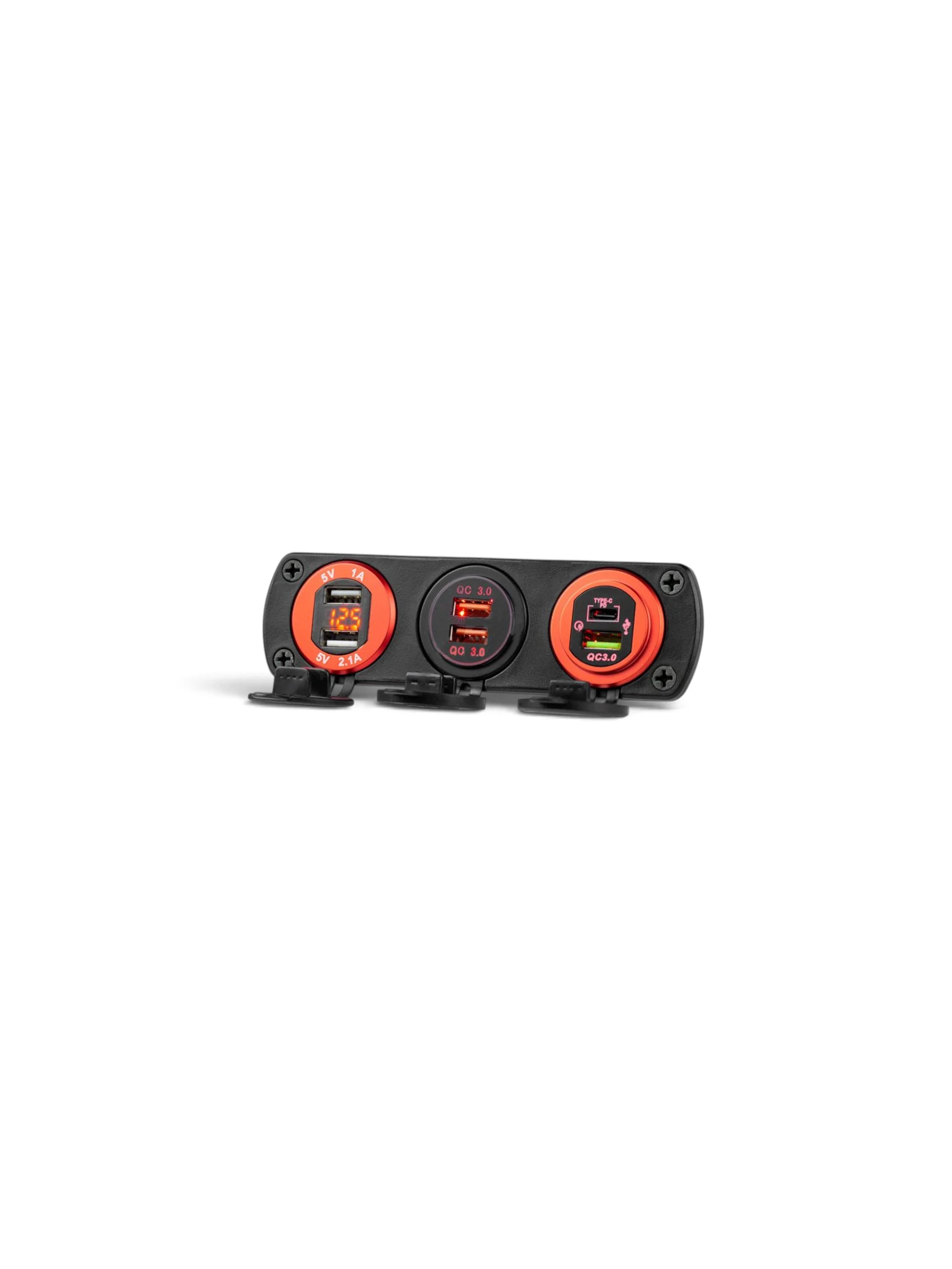 Priza cu 2 USB incarcare rapida, 12-24V, 1.5A, QC3.0 cu LED, incastrabila, Mod05 02855 Amio