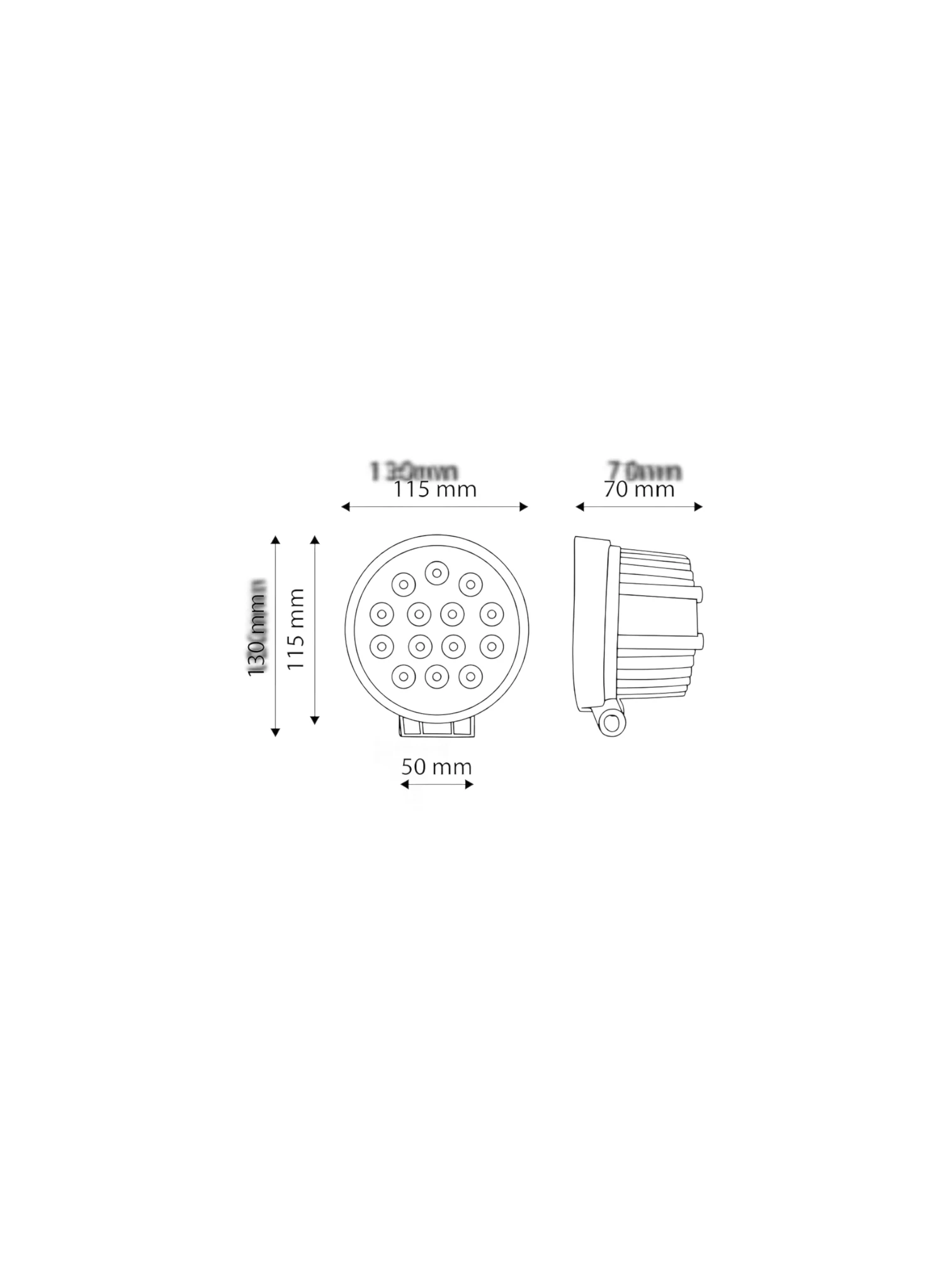 Proiector lucru fi115, LED, 10-30V, 42W, 3000lm, flood, BK69016f