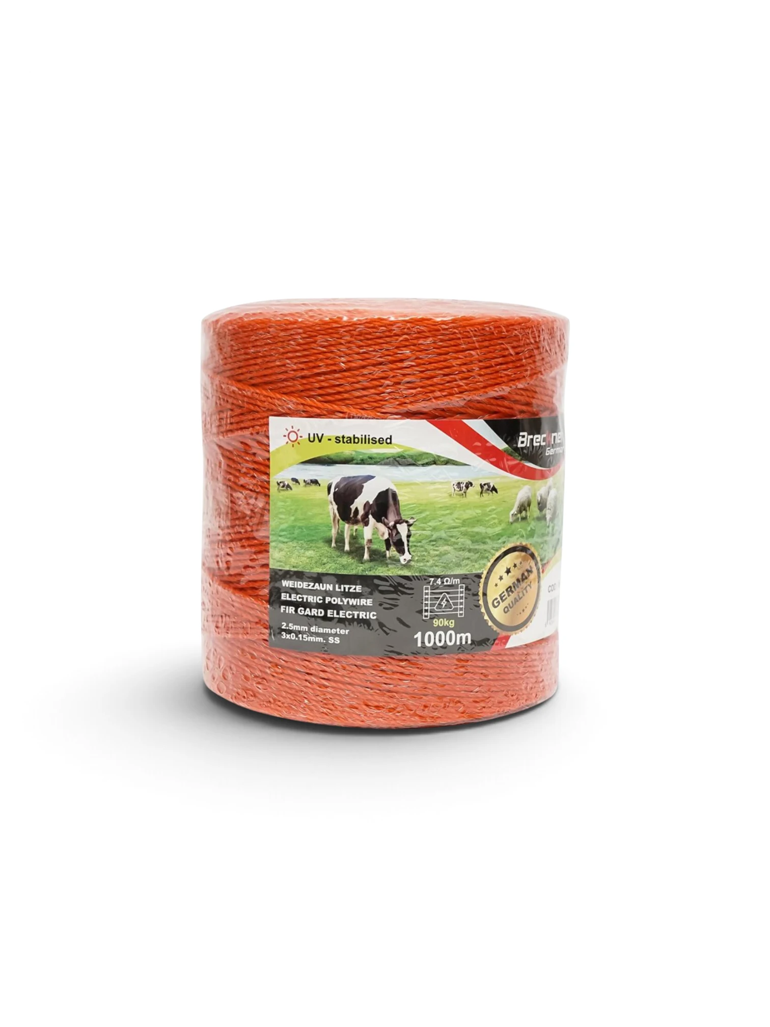 Rola fir portocaliu, pentru gard electric, fi2.5, 3x0.15mm, 1000m BK87651, SBY67