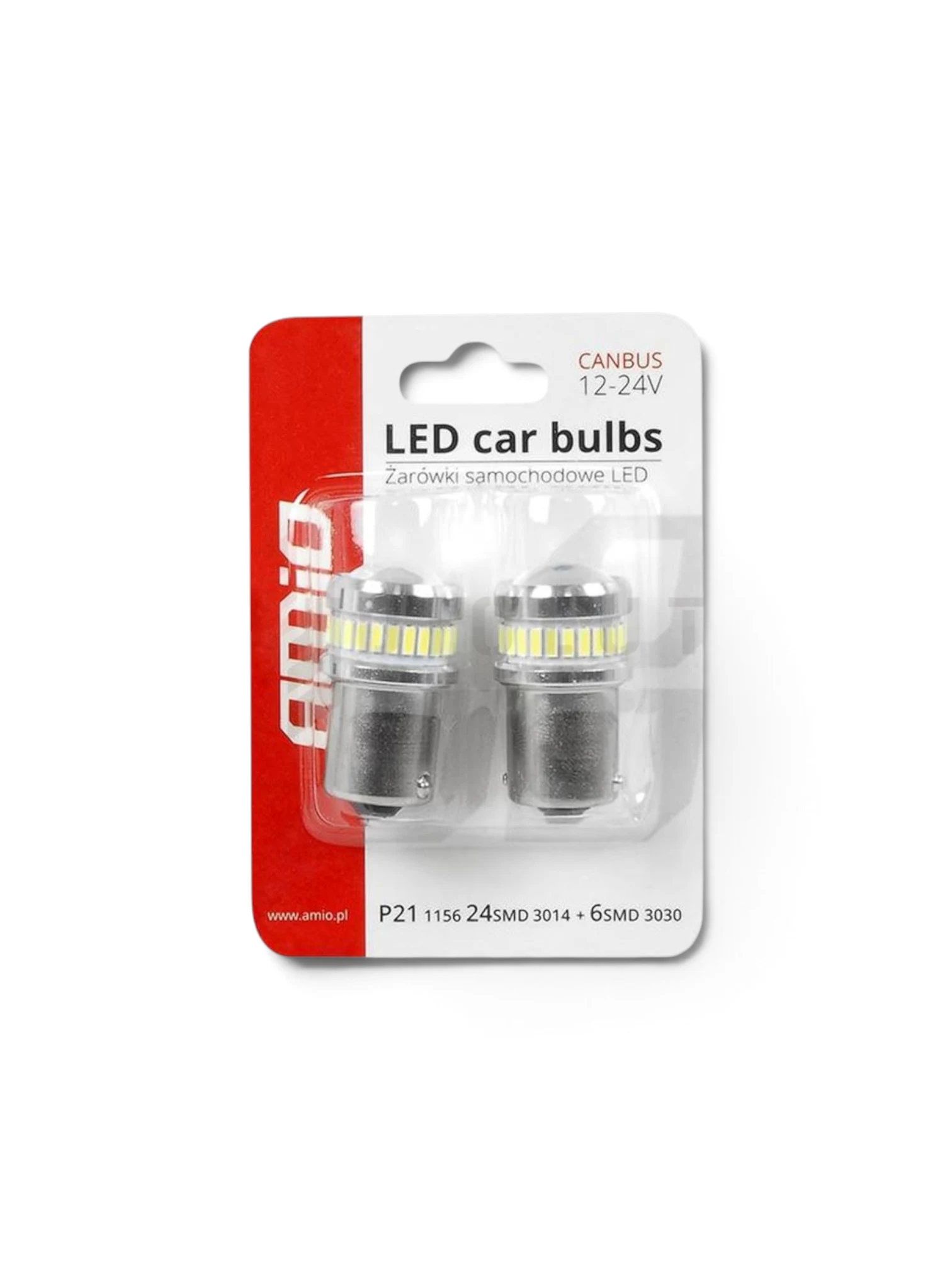 Set 2 becuri pozitie 30 LED-uri tip SMD 3014 si 3030, 12-24V, G18 BA15S, CANBUS 02448 Amio