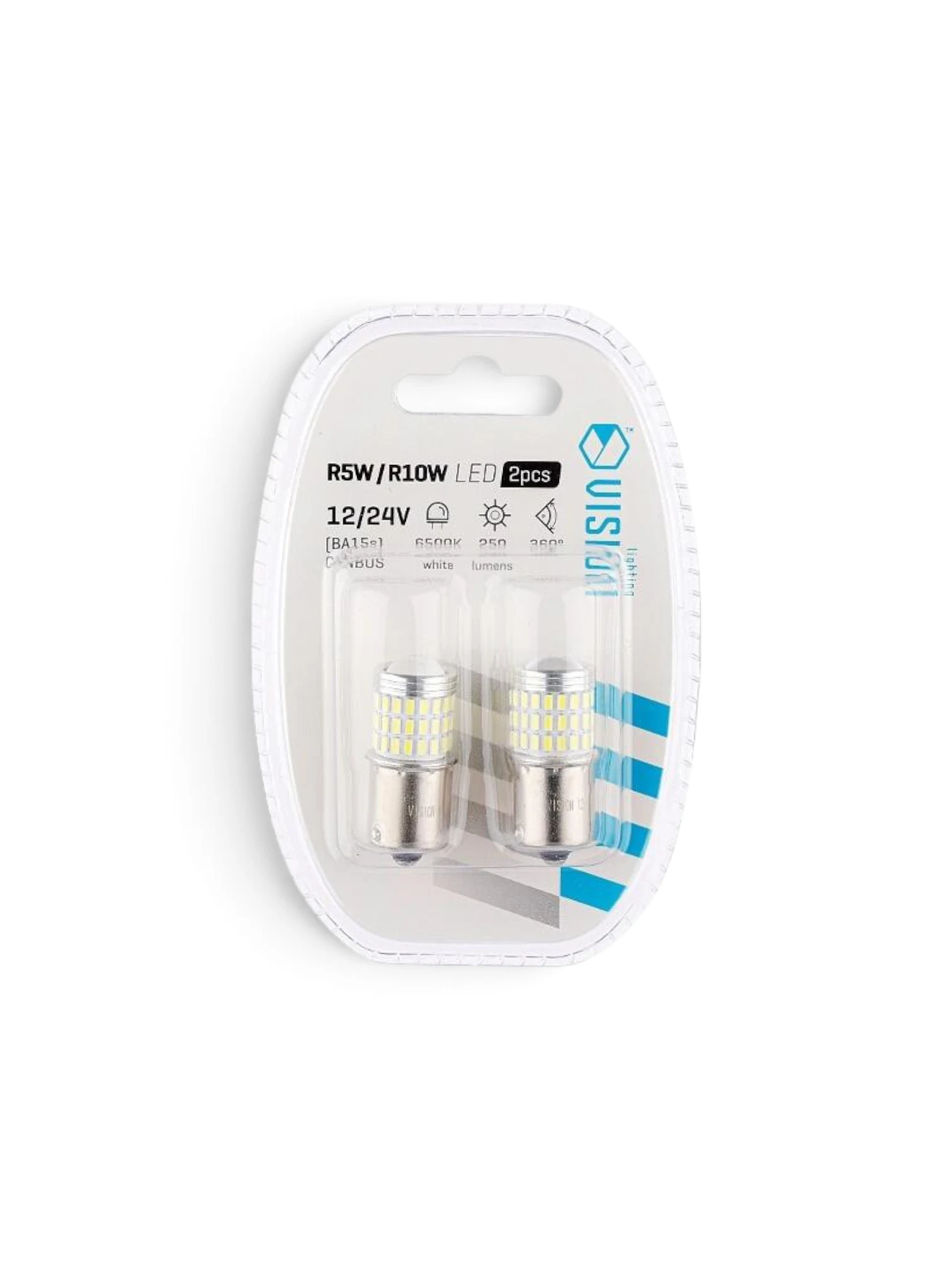Set 2 becuri pozitie 57 LED-uri, 12-24V, R5-R10W BA15S, Canbus Vision 58308 Carmotion