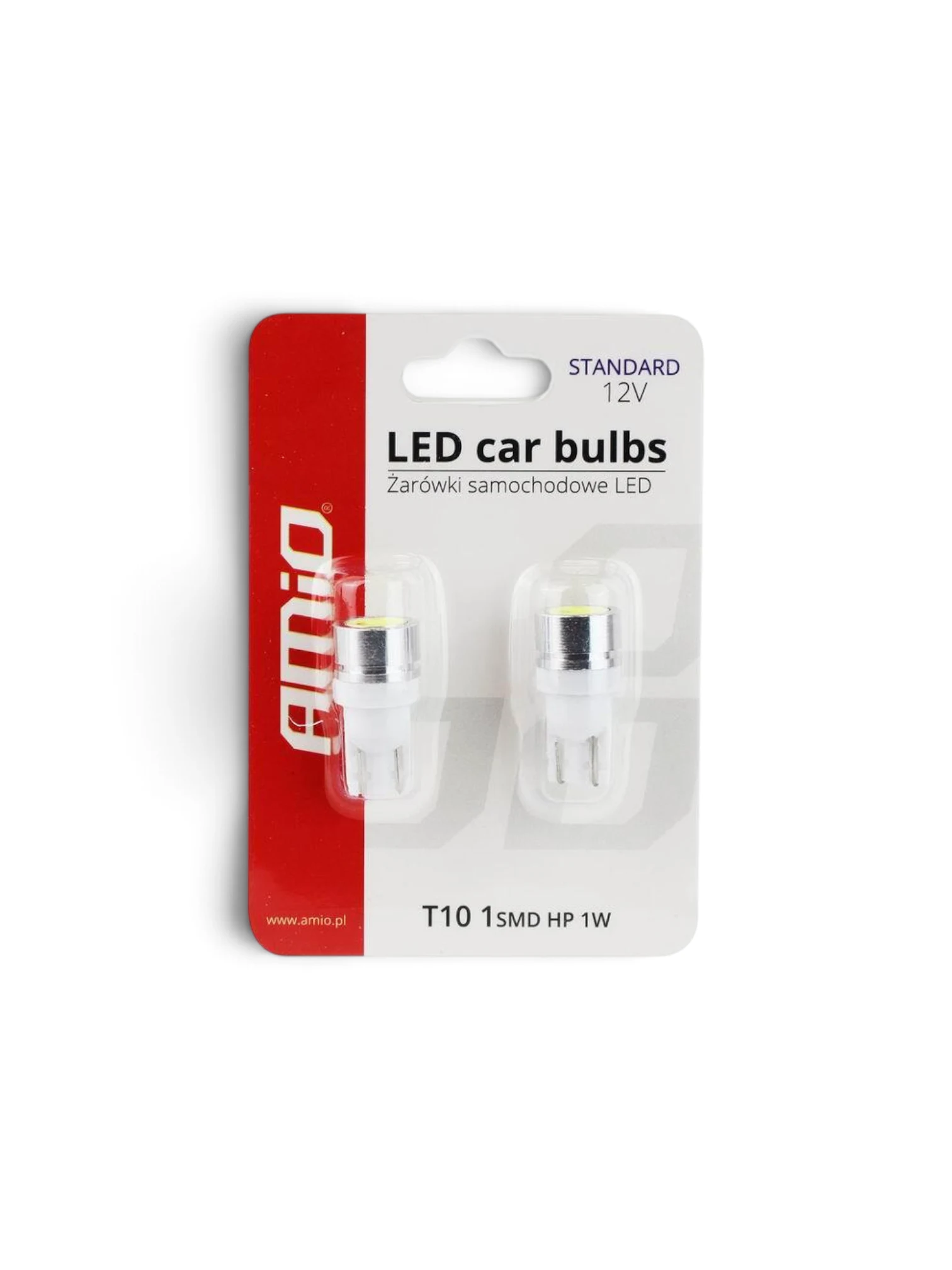 Set 2 becuri T10 1 LED, HP COB, 12V/1W, W5W 01623 Amio