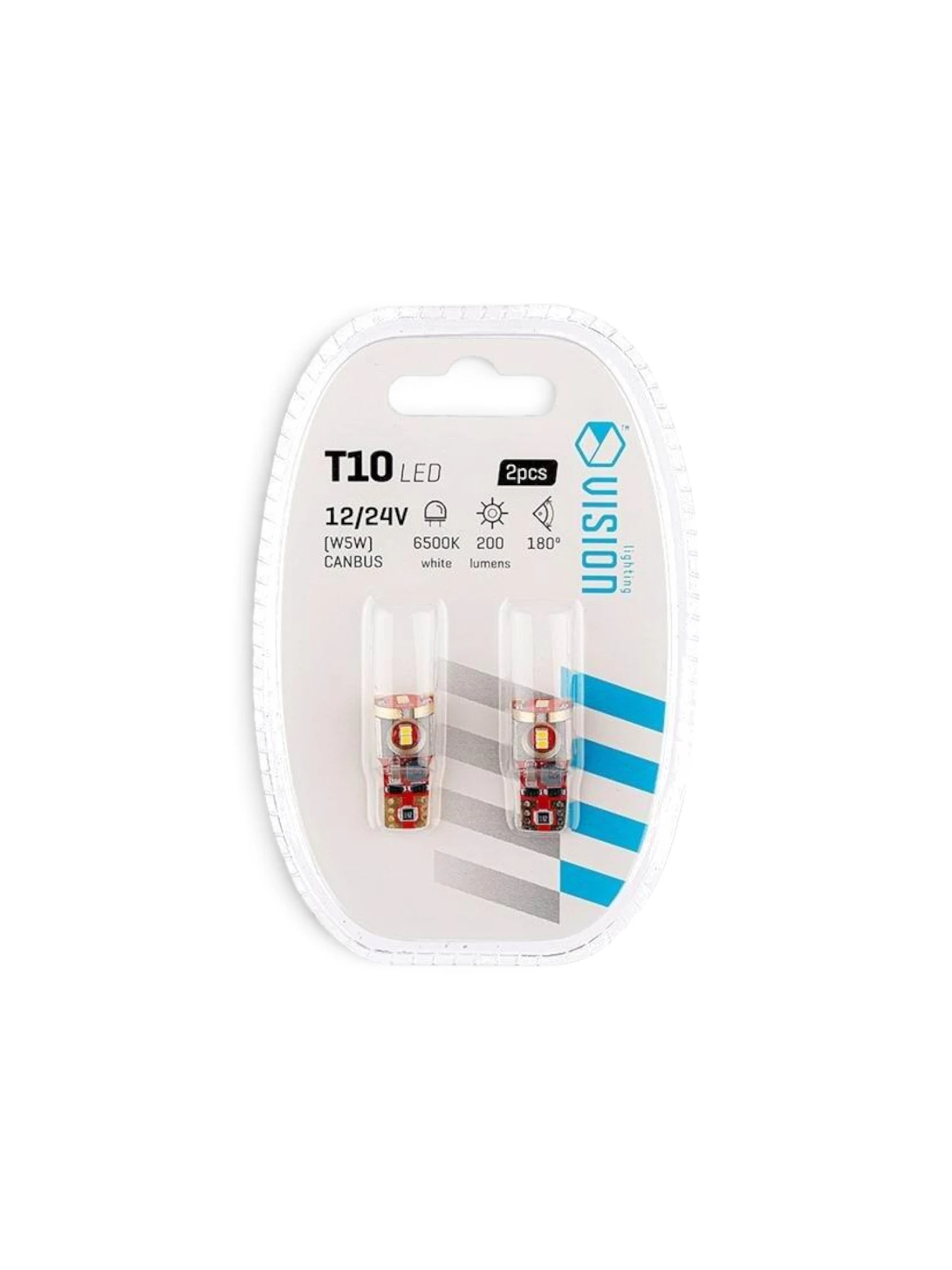 Set 2 becuri T10, 6 LED-uri SMD 3030, 12-24V, W5W, Canbus 58279 Vision