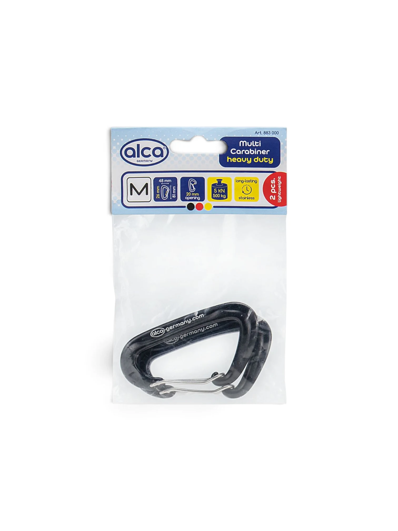 Set 2 bucati carabina 5 KN, 500kg, 8.1x4.8cm, 883.00 Alca