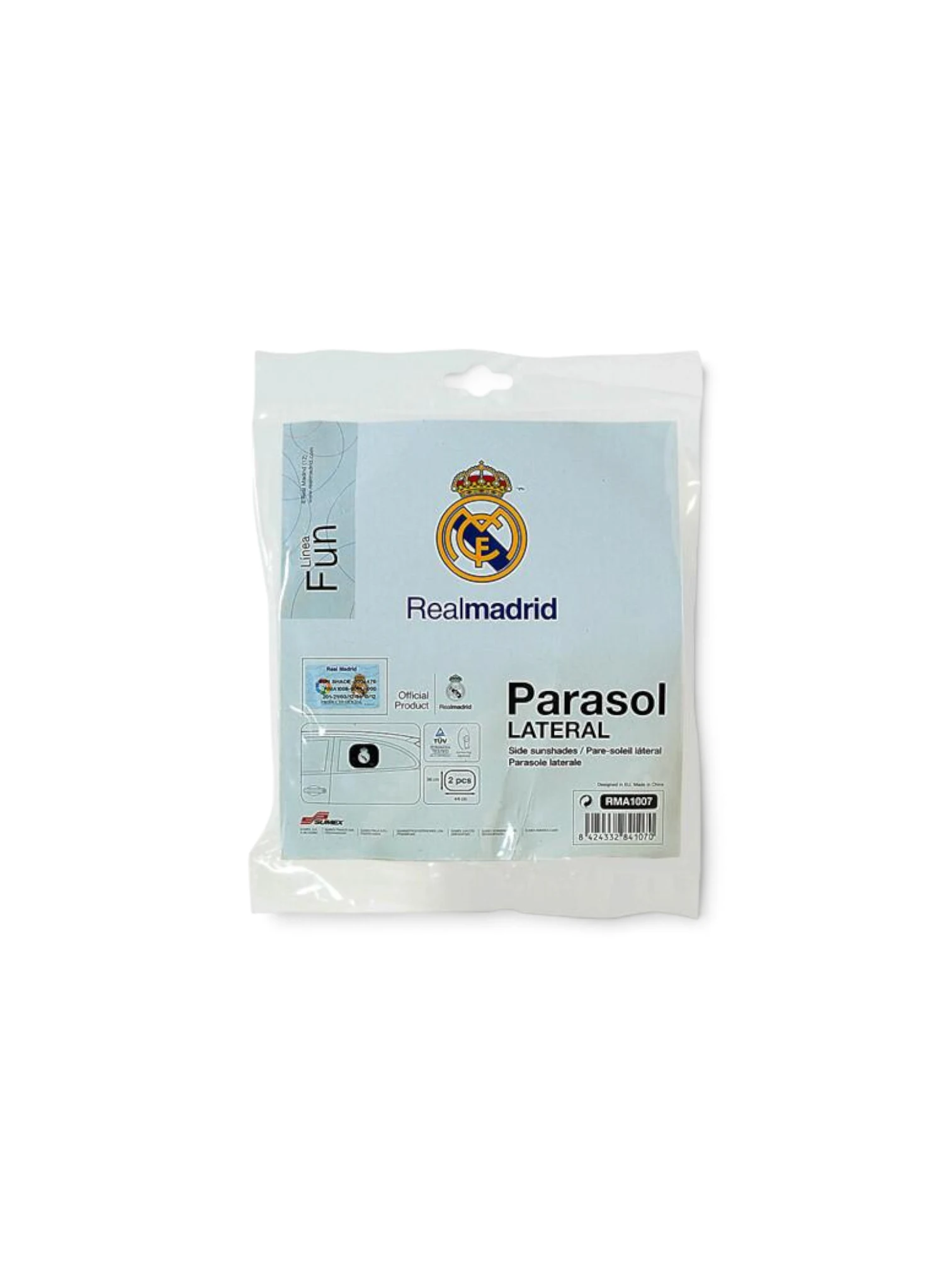 Set 2 parasolare laterale, 38x65cm, cu ventuze, Real Madrid, RMA1008 Sumex