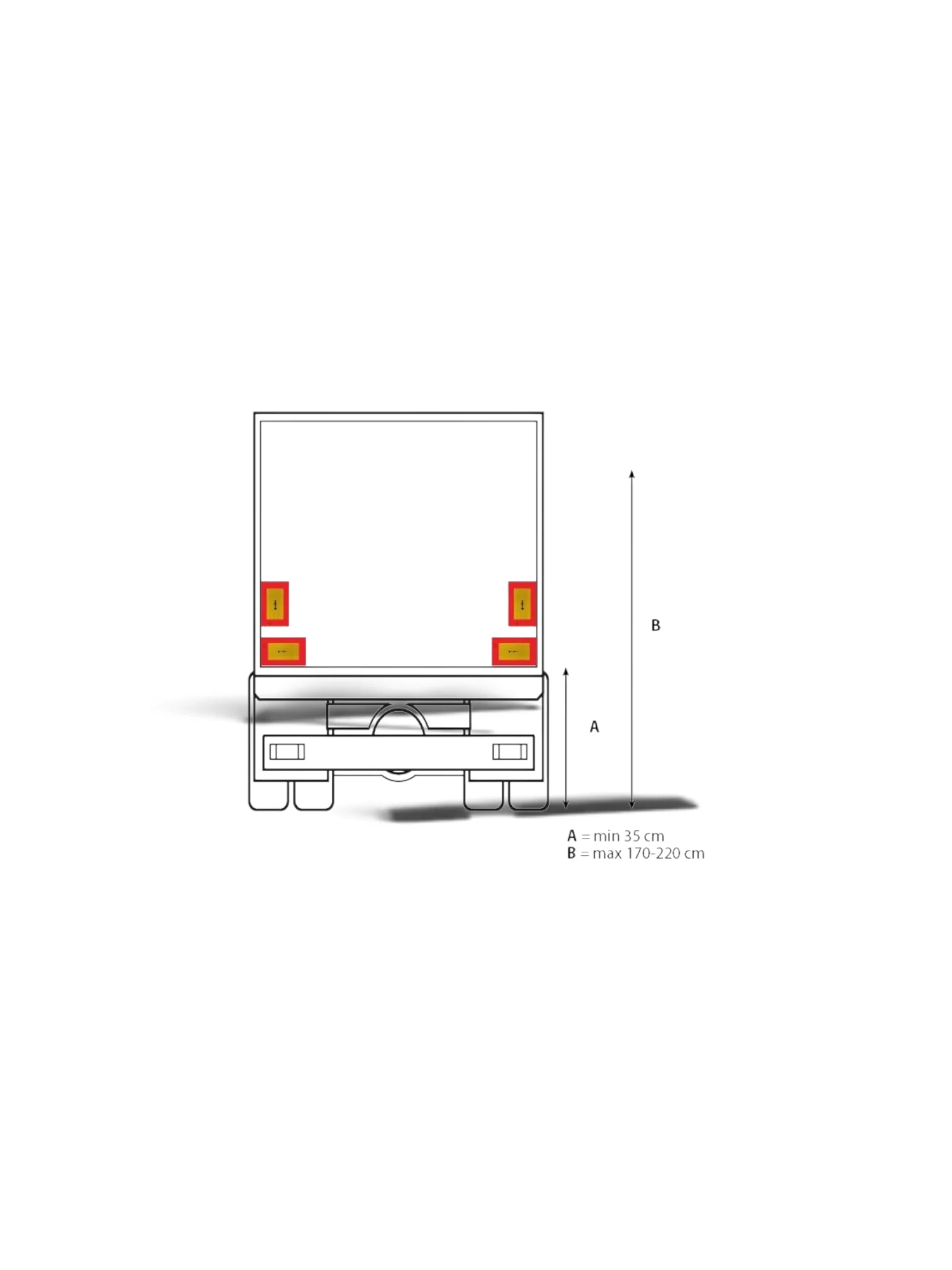 Set 4 placi reflectorizante vehicul lung, remorci, 283x195mm, Reflex 4005Mukn