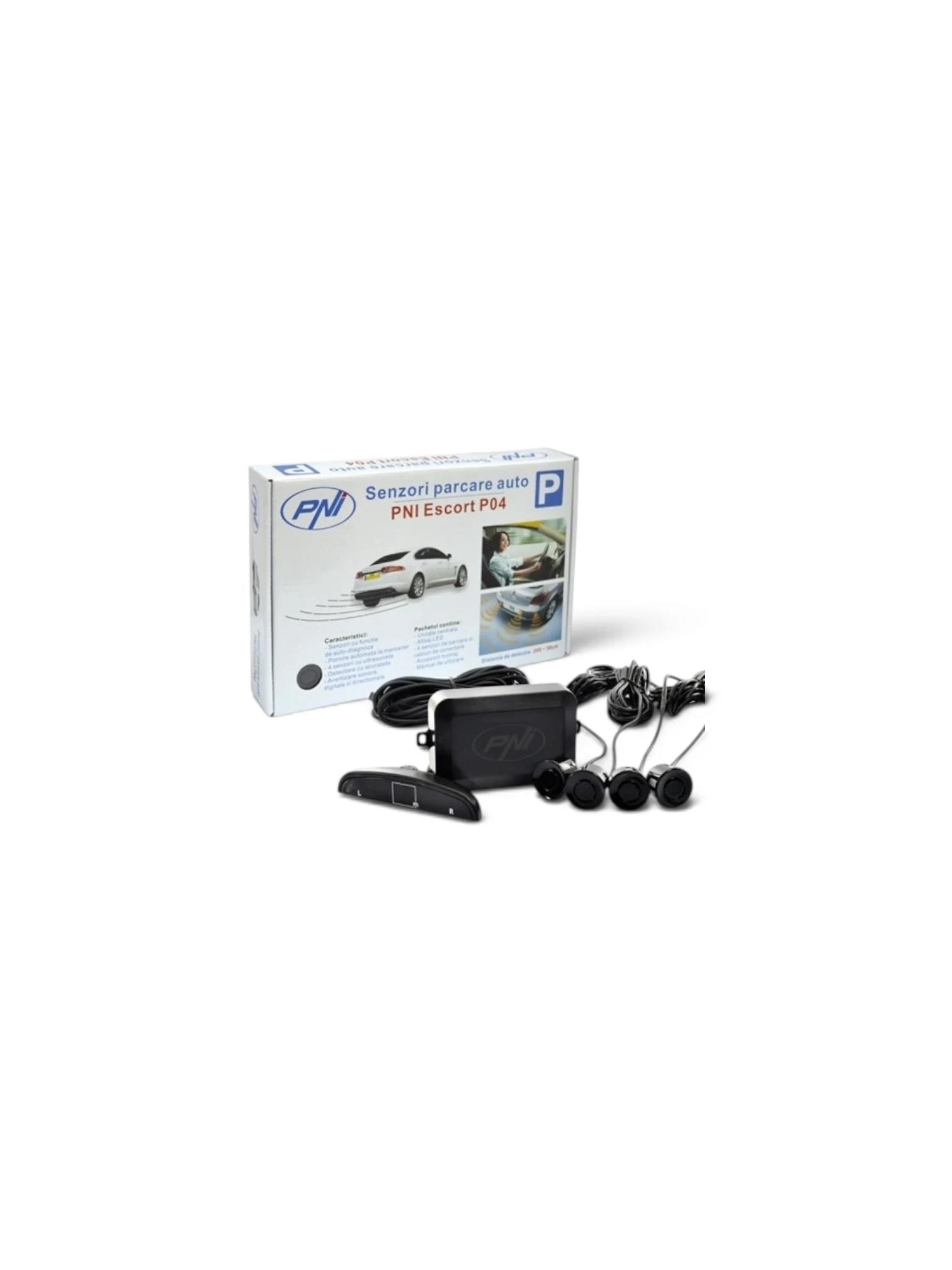 Set 4 Senzori Parcare Spate Cu Avertizare Sonora Si Display P04 - Pni
