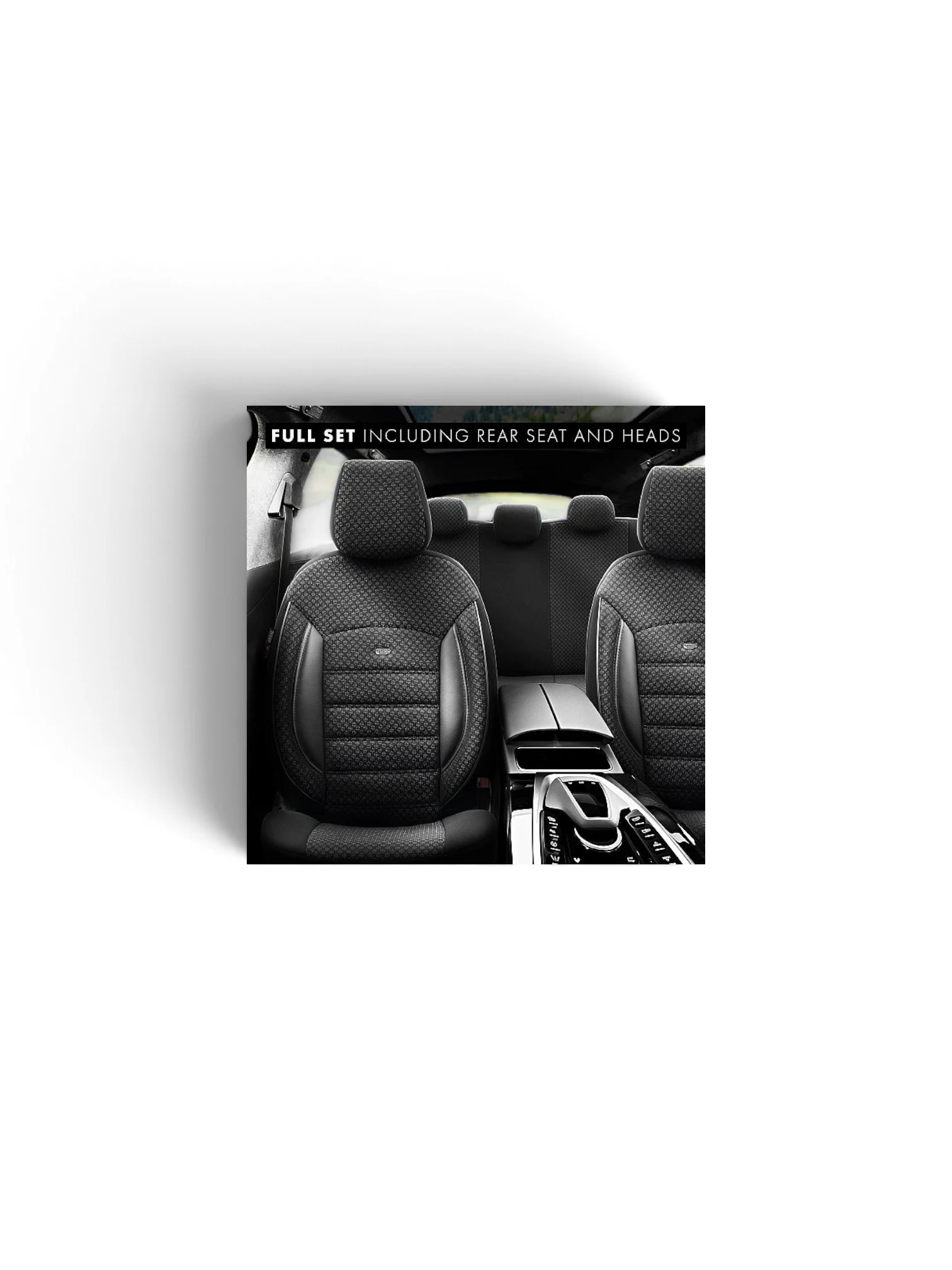 Set huse scaun Comfort culoare Negru-Gri 11 buc Otom