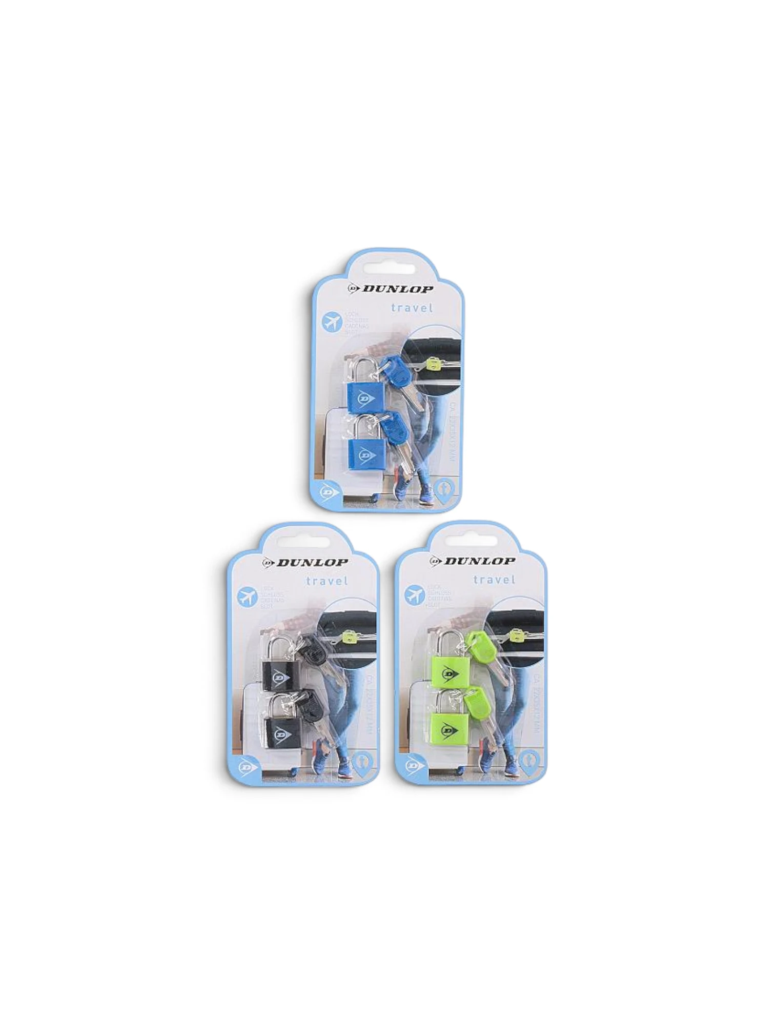 Set lacat travel cu 2 chei 22x35x12mm Dunlop