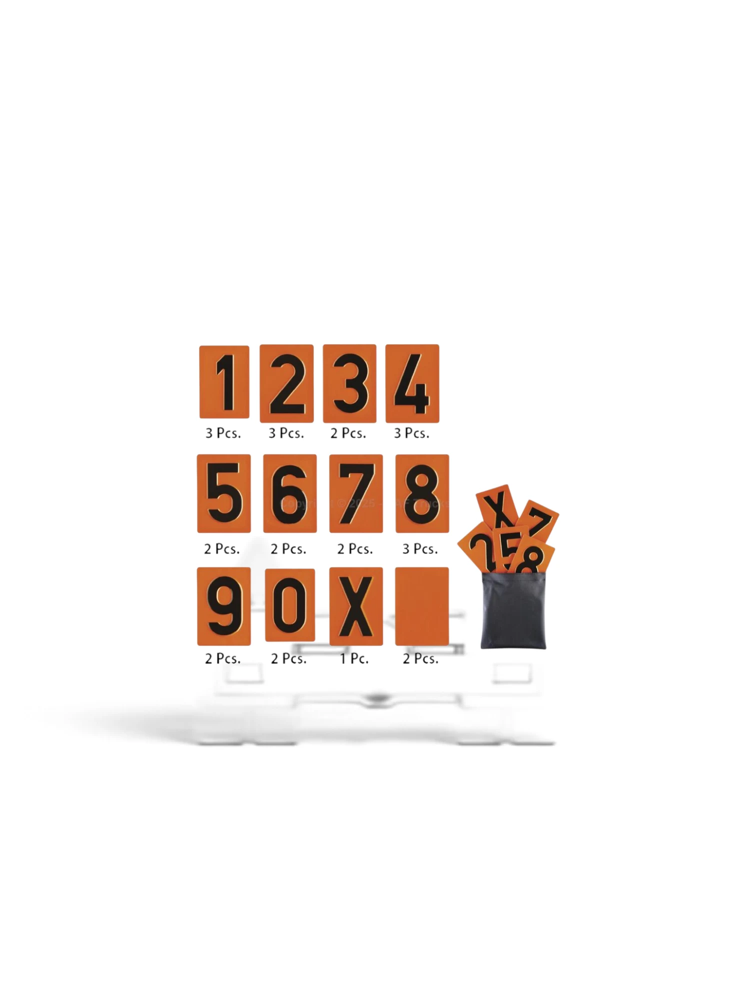 Set numere pentru placa ADR, pentru marfuri periculoase, set 27 bucati, Leonium 501707-27