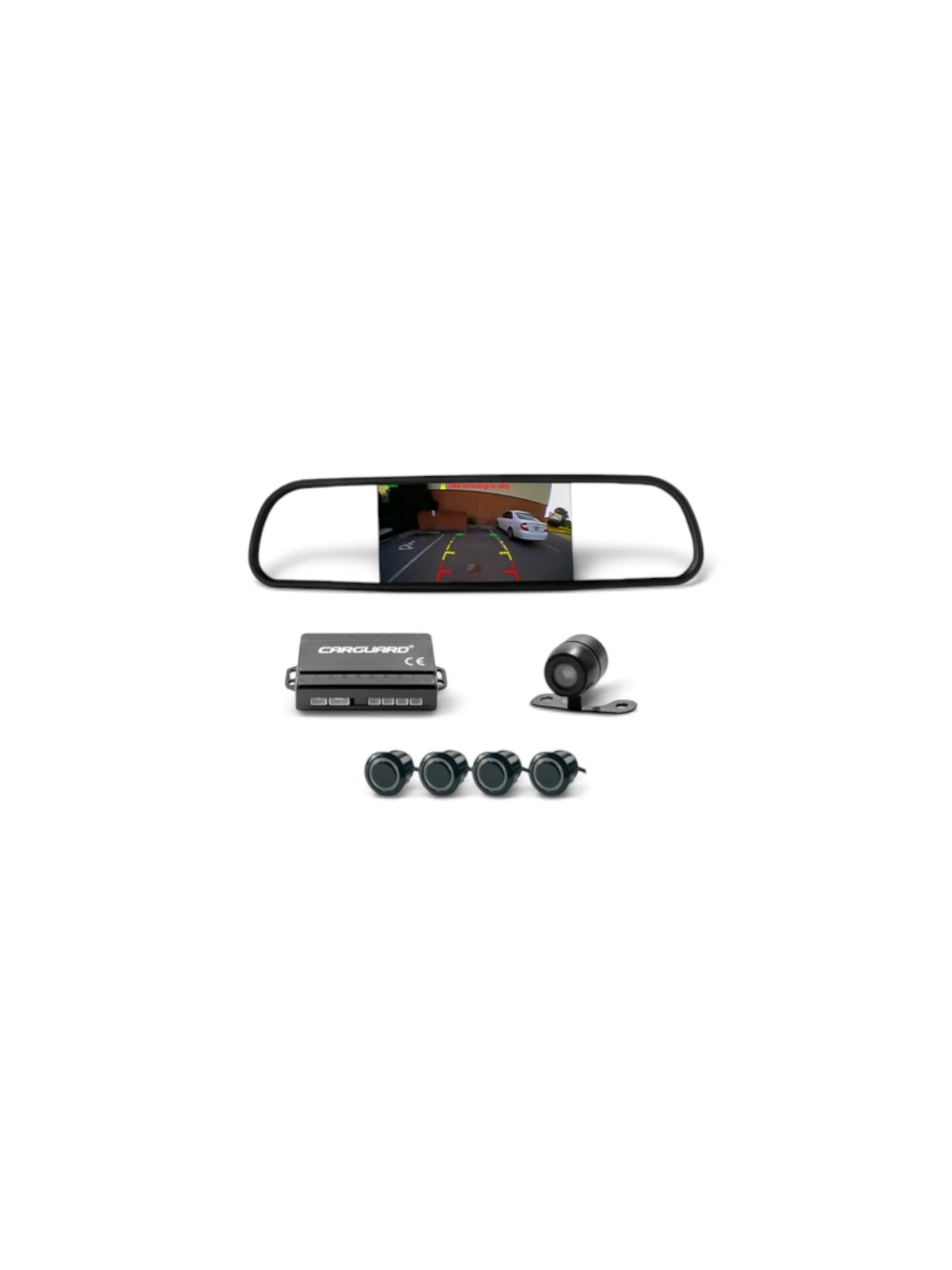 Set Senzori Parcare Cu Camera Si Display In Oglinda Retrovizoare Carguard