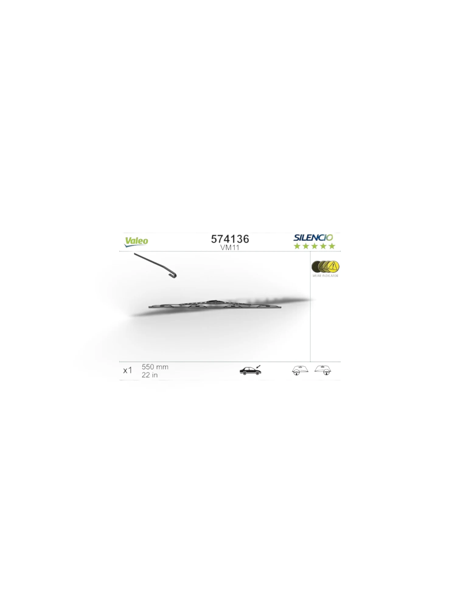Ștergător Parbriz Valeo Silencio 550 mm, Cadru Metalic