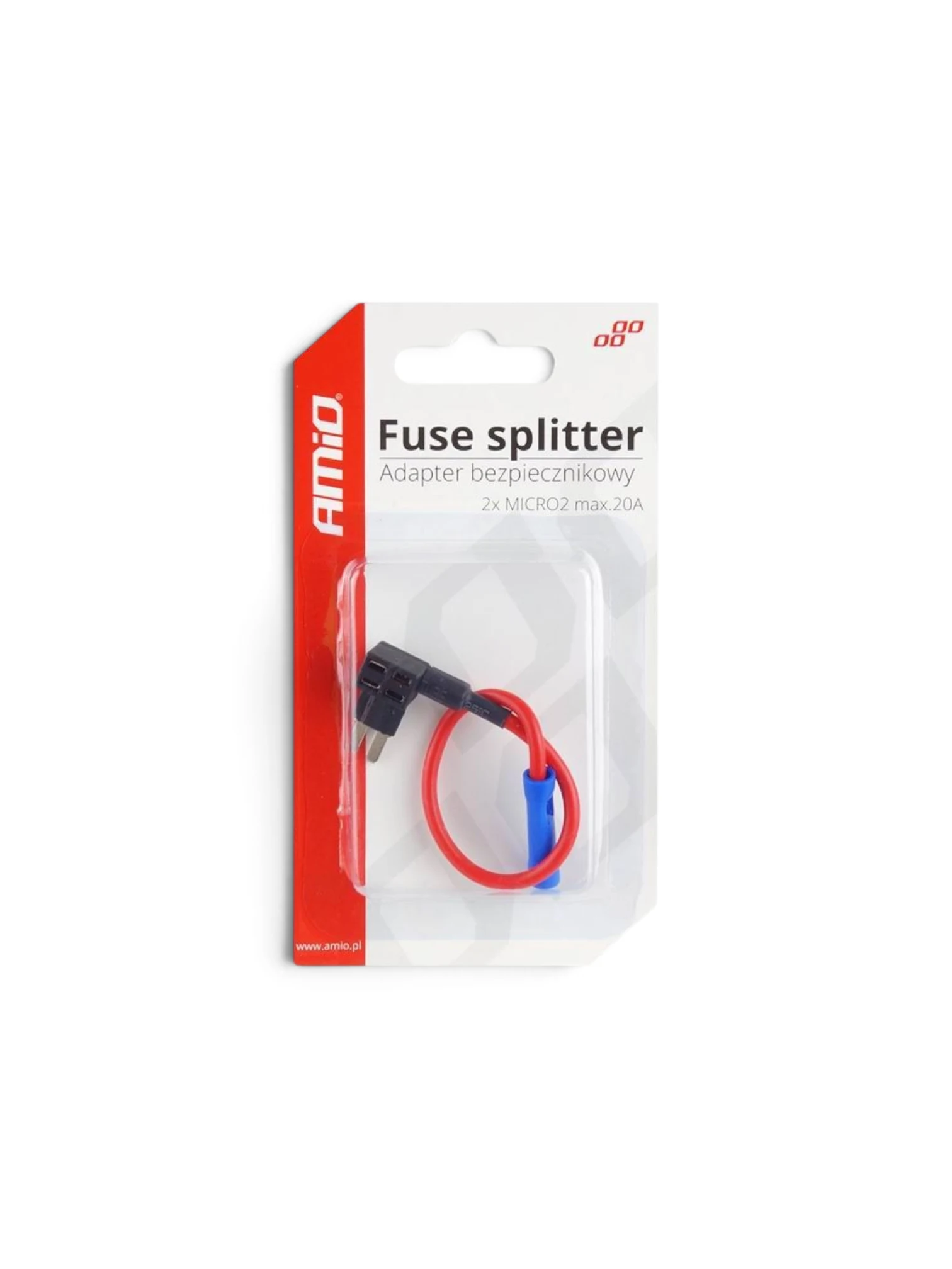 Suport siguranta, adaptor splitter bypass, 2 x MICRO2, 9mm, maxim 20A, cu fir 02335 Amio