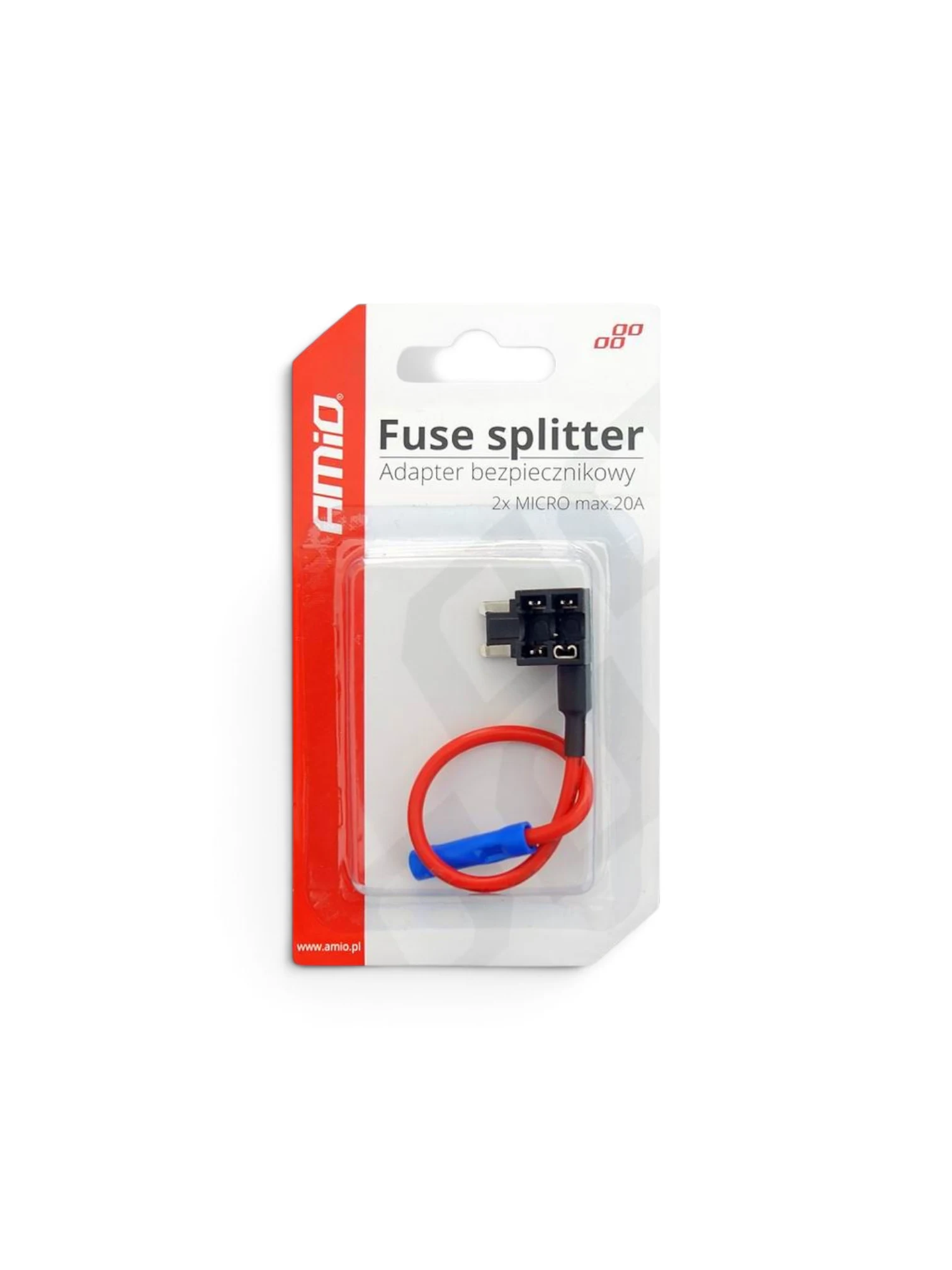 Suport siguranta adaptor splitter bypass, MiniLow 9mm, maxim 20A, cu fir 02332 Amio