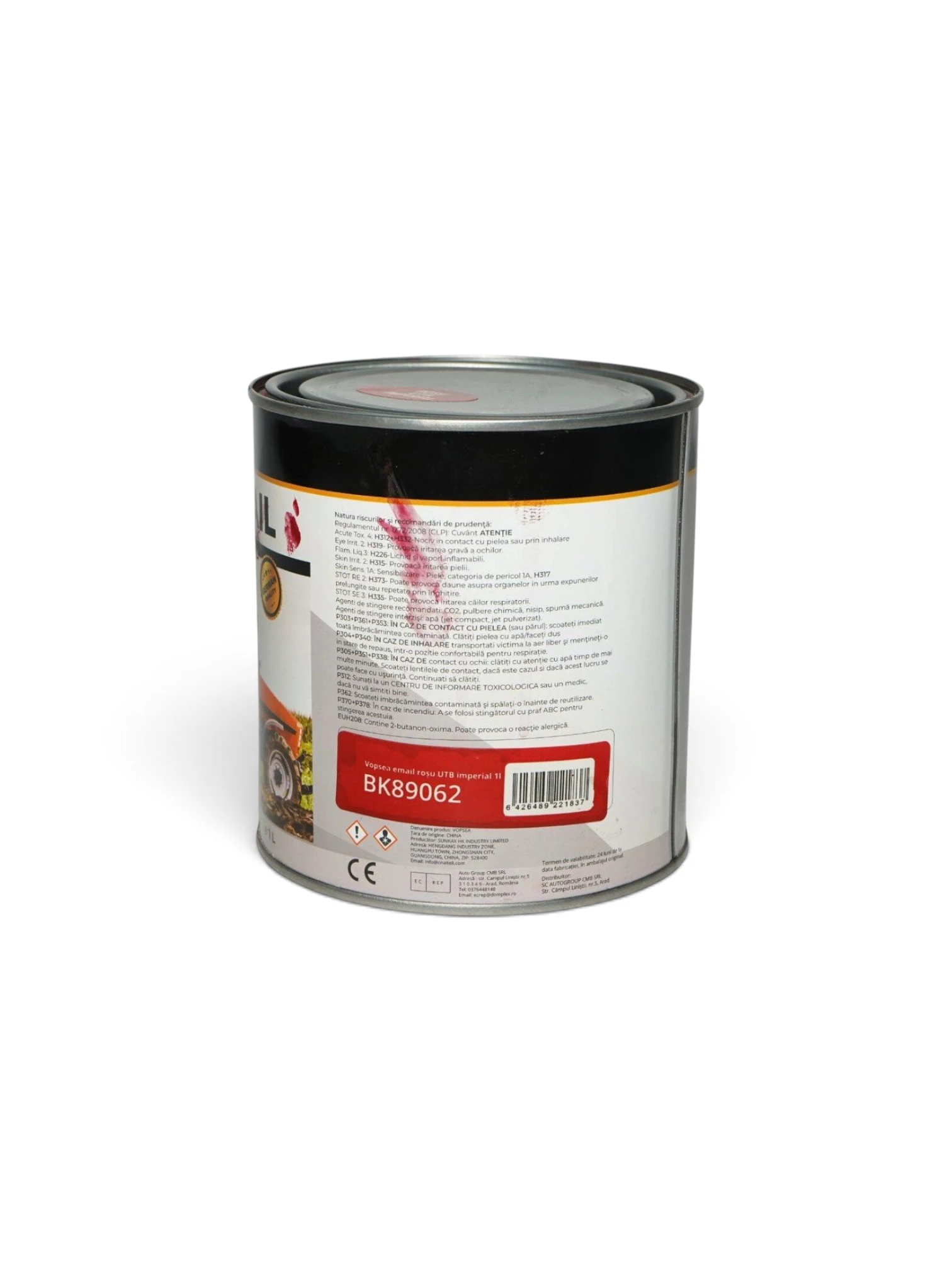 Vopsea email anticor 3in1 rosu, imperial pe baza solvent 1L, direct pe rugina, BK58062